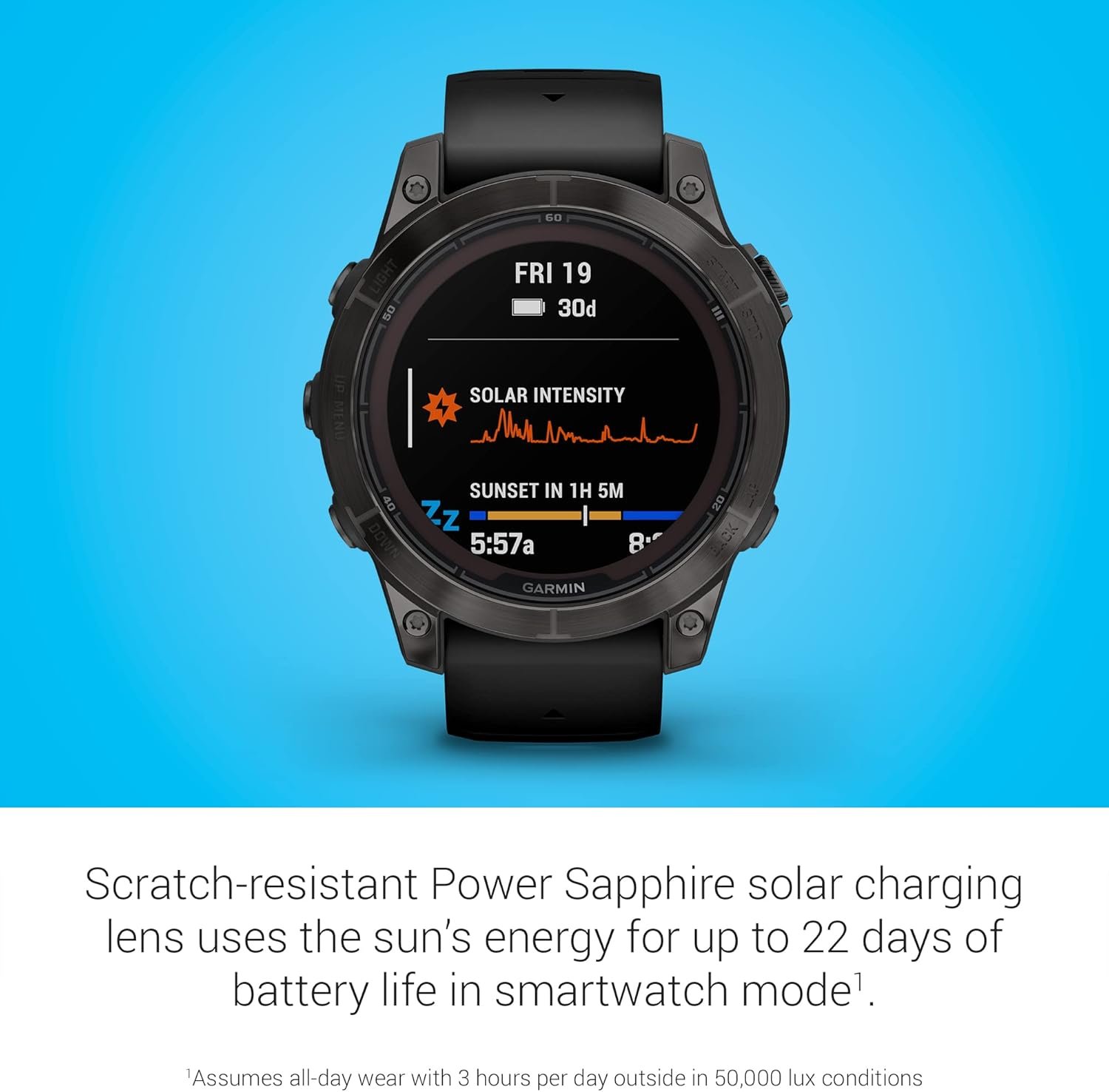 Garmin fēnix 7 Pro Sapphire Solar, Multisport GPS Smartwatch, Built-in Flashlight, Solar Charging Capability, Black - Image 5