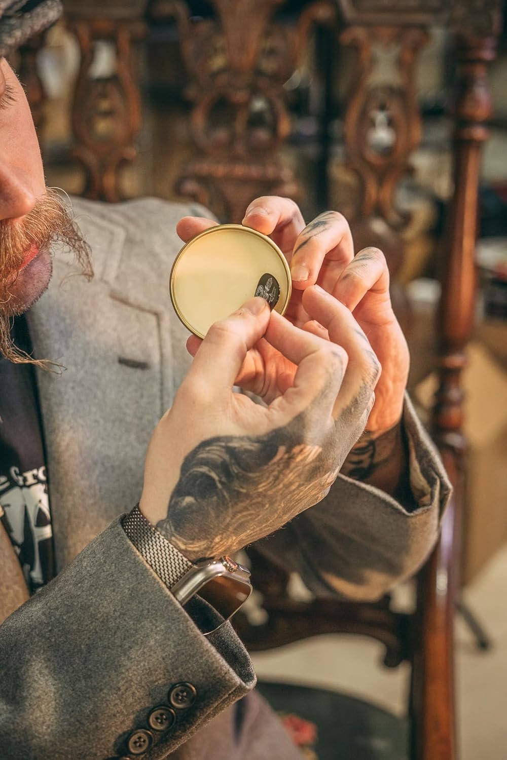 Mustache Balm for Men – Light to Medium Hold Beard & Moustache Wax – Natural Styling & Conditioning Grooming Kit – Soften & Shape Facial Hair 2oz – Death Grip - Image 7