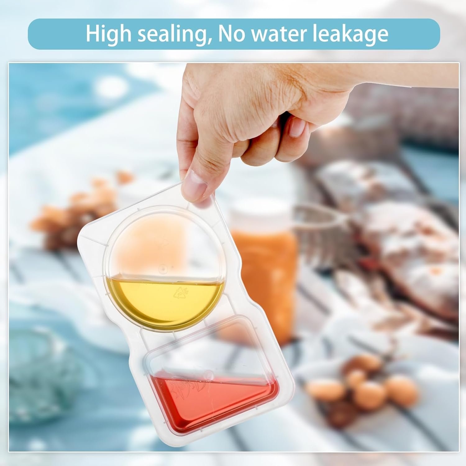 20 Sets Reusable Snack Containers with Lids, BPA-Free Double Compartment Condiment Storage, Leakproof Dipping Cups for Meal Prep, Portion Control, Travel & Outdoor Use (20) - Image 4