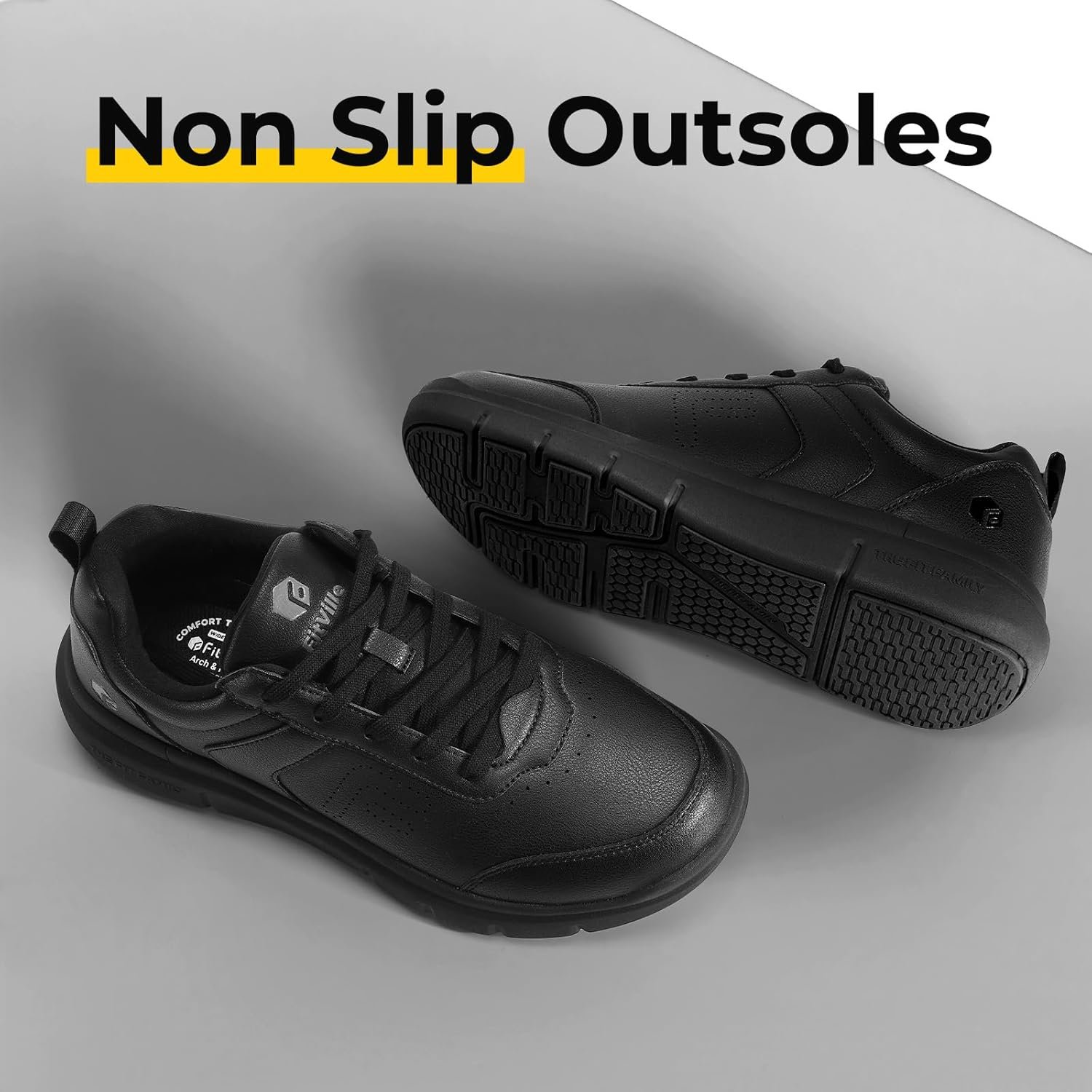 FitVille Extra Wide Men Walking Shoes Wide Dress Sneakers Comfortable Leather Shoes for Men Lightweight Plantar Fasciitis Bunions - Image 4