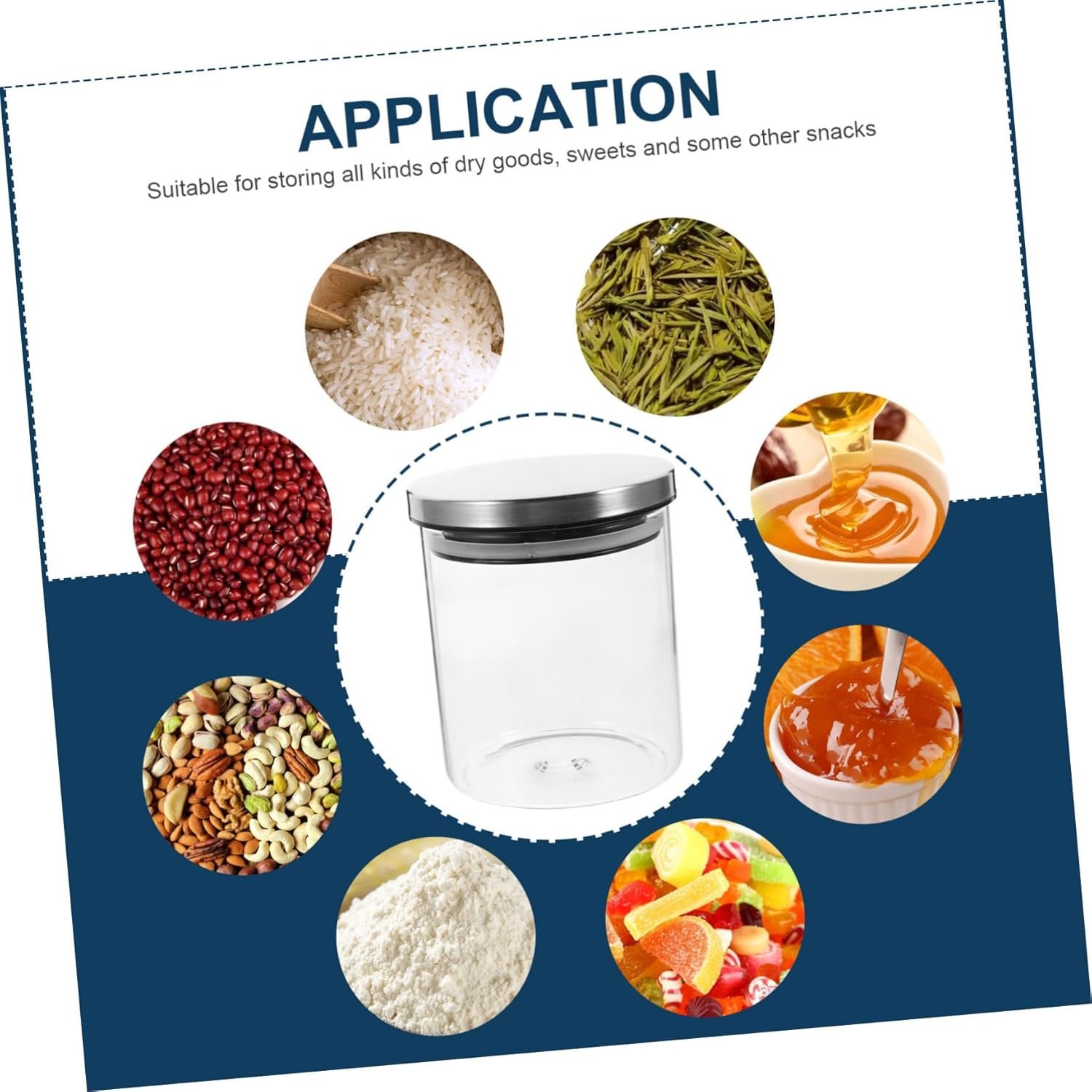 TIDTALEO Airtight Glass Storage Jar Stainless Steel Lid Wide Mouth Food Canister for Grains Snacks and Tea Sealing Container for Kitchen Storage - Image 9