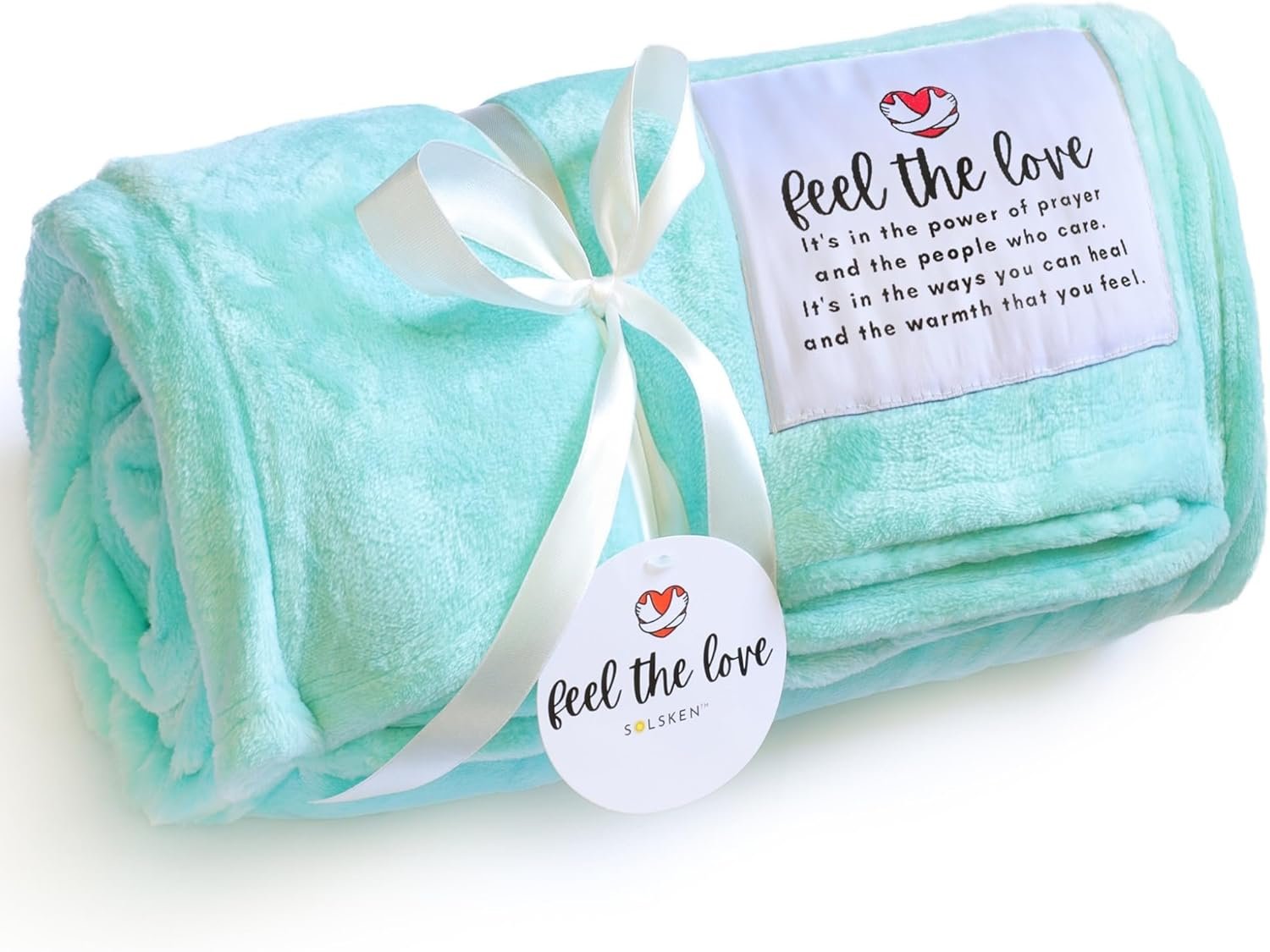 Get Well Blanket - Healing Blanket - Inspirational Blankets for Women/Men - Get Well Soon Gifts - Warm Hugs - Soft Fleece Throw Blanket - Strength - Healing Thoughts (Turquoise Fleece 50x65) - Image 2