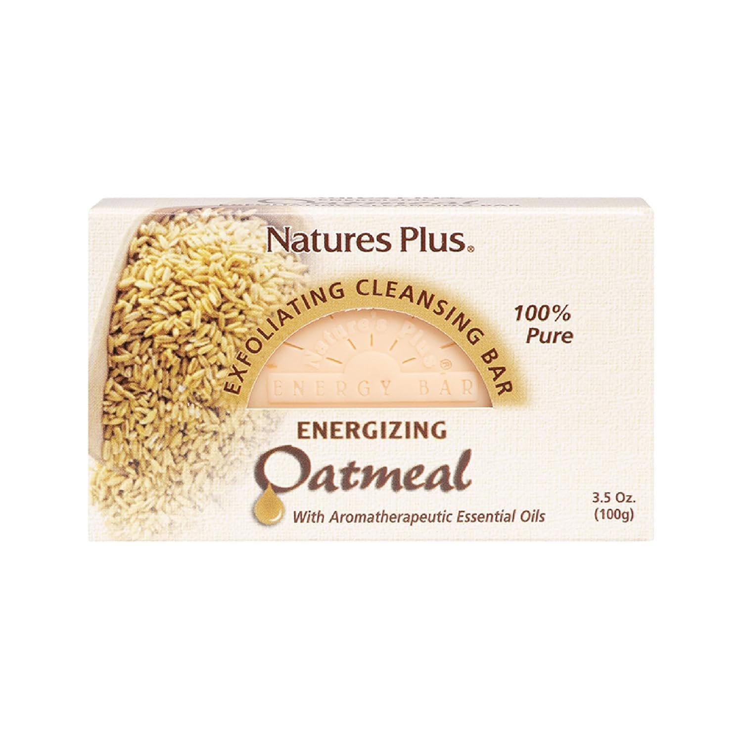 NaturesPlus Oatmeal Cleansing Bar - 3.5 Ounce - All Natural, Exfoliating & Energizing - Moisturizing, Revitalizing & Gentle On Skin - Aromatherapuetuic Plant Extracts, Essential Oils - Image 2