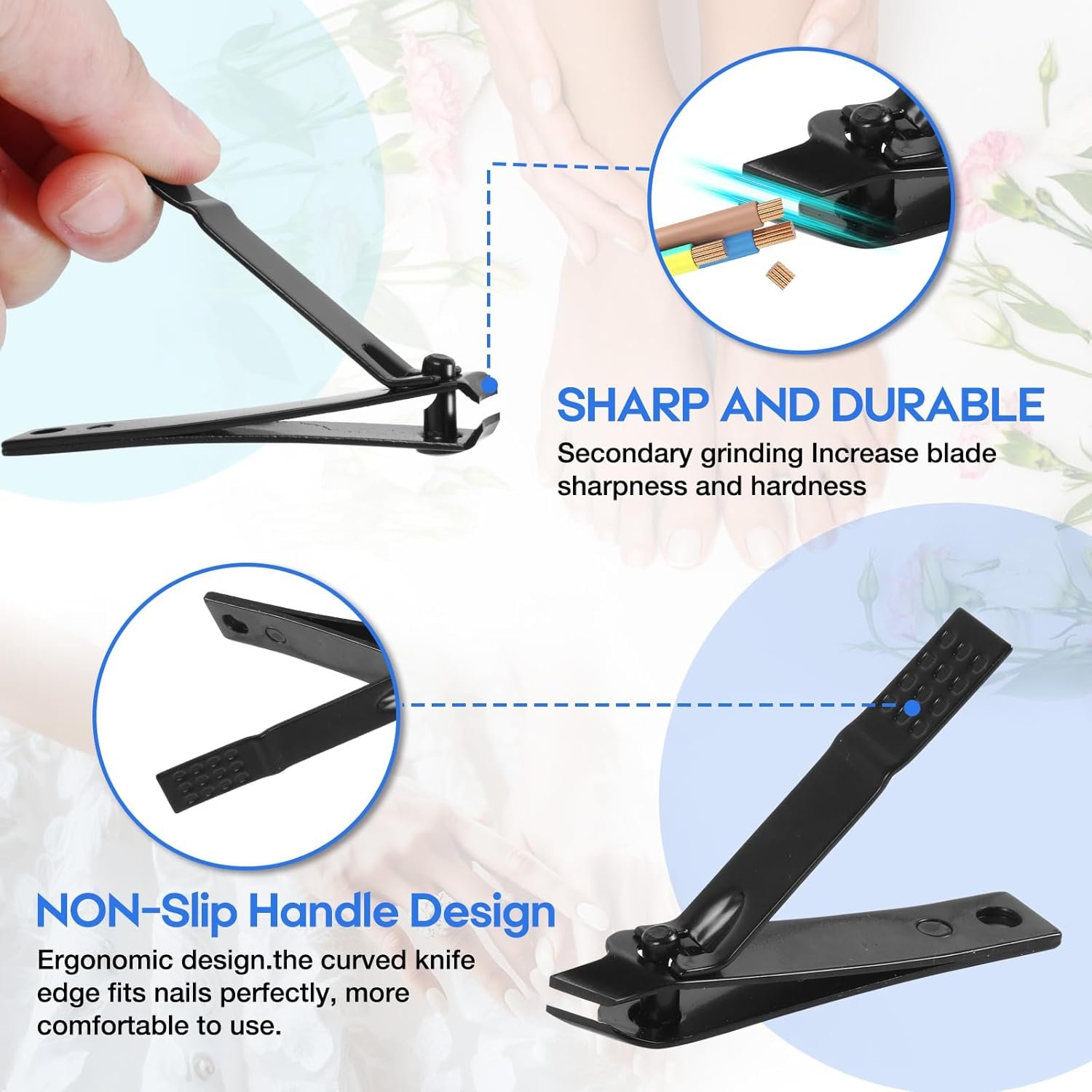 Nail Clippers Set, 21-in-1 Piece Manicure Set & Pedicure Kit, Stainless Steel Fingernail & Toenail Clipper Cutters, Professional Nail Care Tools with Luxurious Travel Case for Men and Women, Black - Image 5