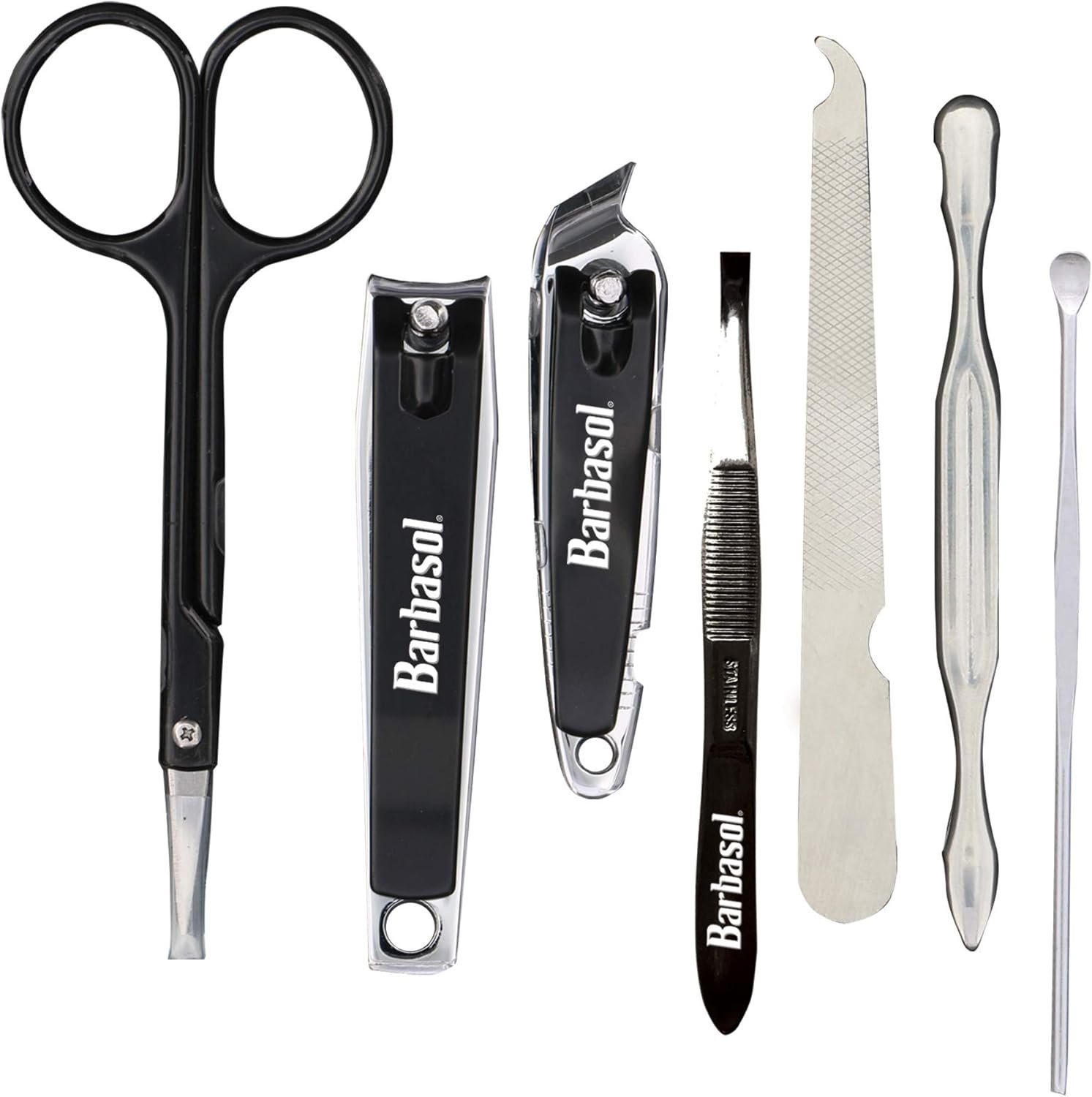 Barbasol 8 Piece Travel Manicure Set with Scissors, Nail Clippers, Nail File, Tweezers, Cuticle Pushers and Travel Case - Image 5