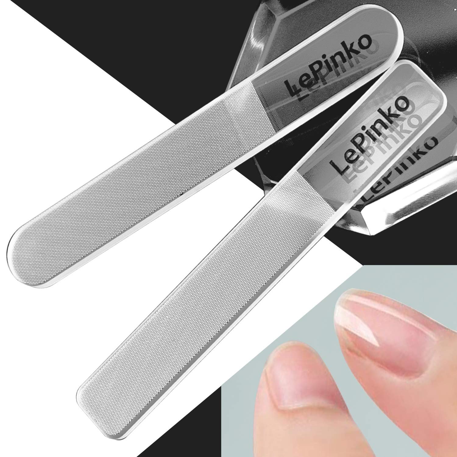 Nano Glass Nail Shiner Kit, Multi-Purpose Nail Buffer for Shaping Buffing and Polishing Natural Nails, Fine Crystal Nail Files Set, Professional Manicure Tools for Home and Salon Use, 2 Pack - Image 2