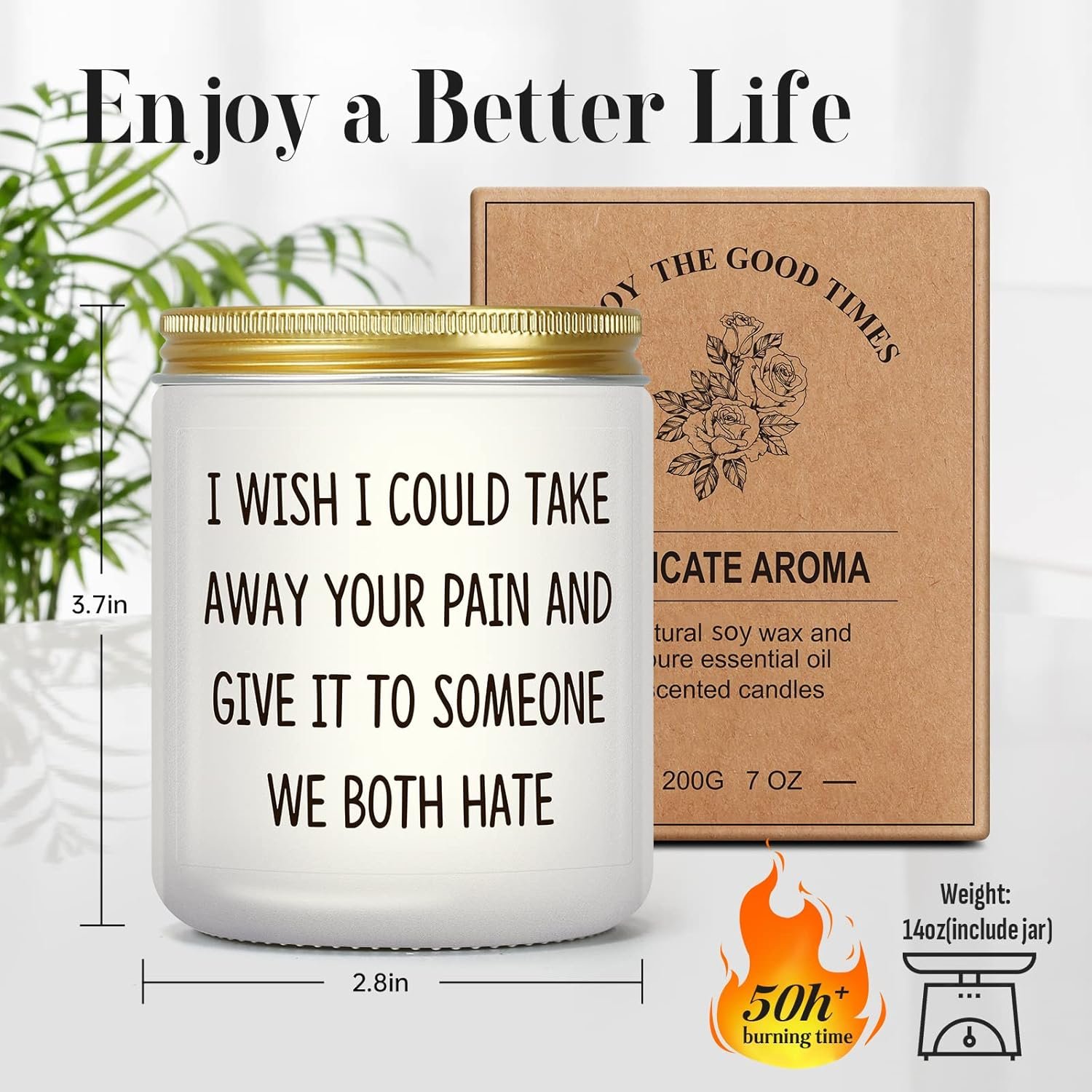 Get Well Soon Gifts for Women Men, Funny Present for Her Him After Surgery, Feel Better Gift for Mom Sick Friends, Grieving, Divorce, Sorry for Your Loss, Take Your Pain Candle - Image 7