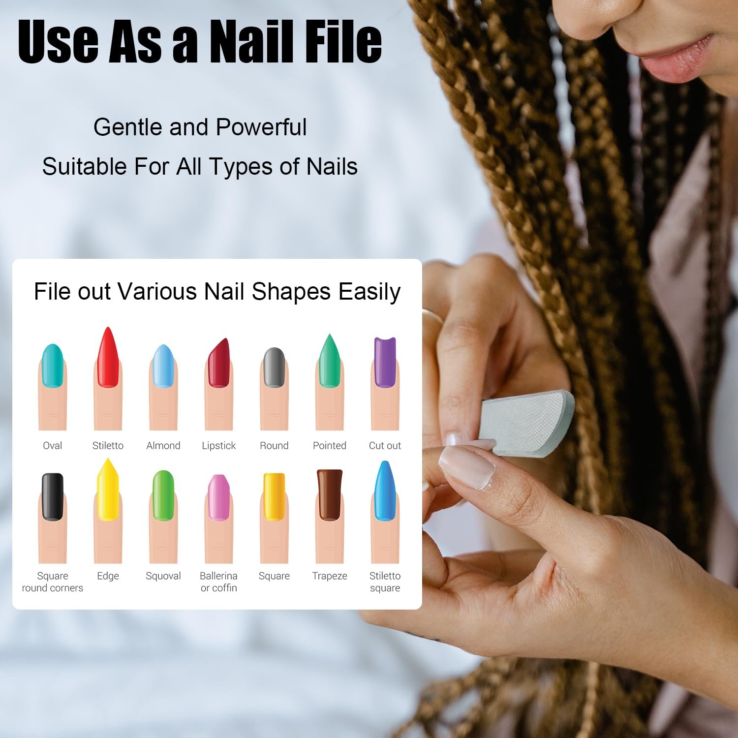 Nano Glass Nail Shiner Kit, Multi-Purpose Nail Buffer for Shaping Buffing and Polishing Natural Nails, Fine Crystal Nail Files Set, Professional Manicure Tools for Home and Salon Use, 2 Pack - Image 4