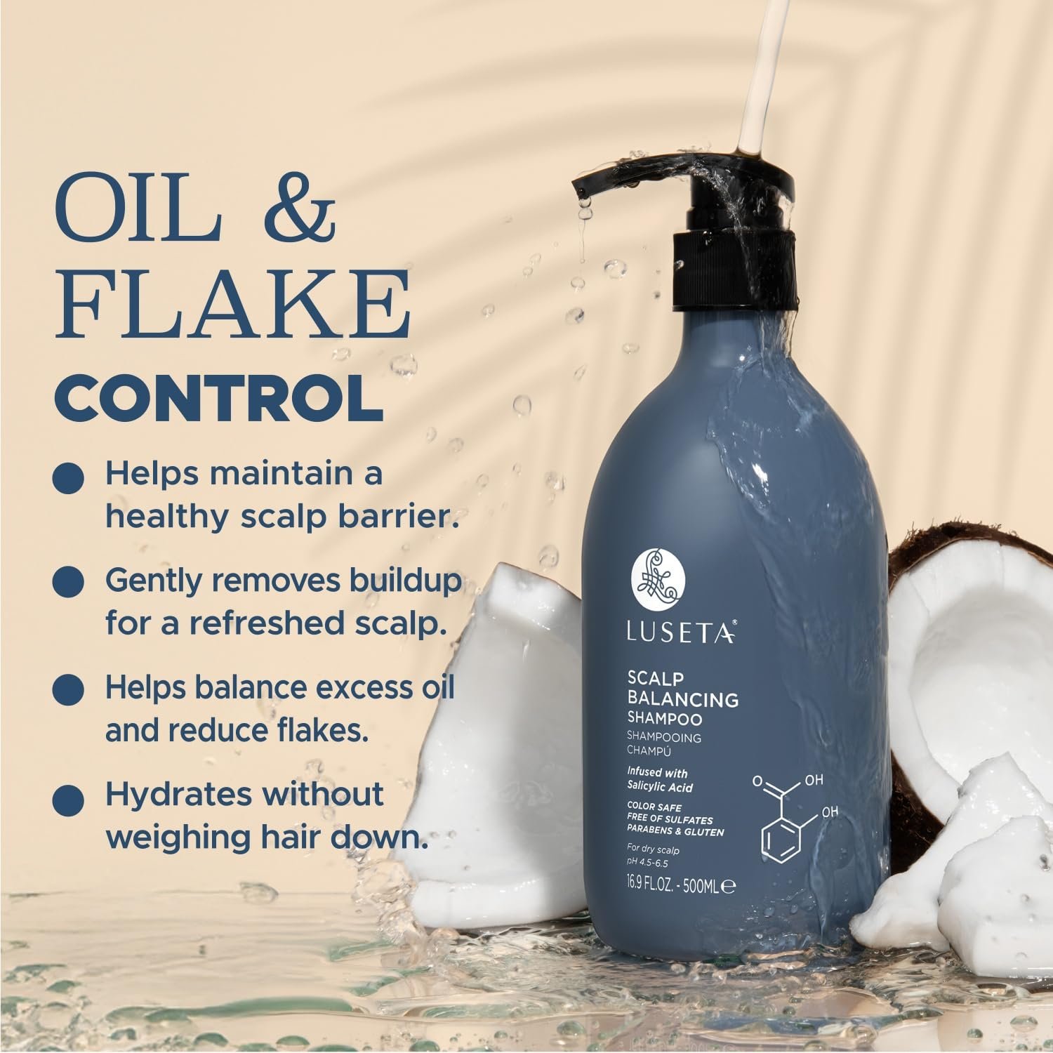 Luseta Scalp-Balancing Shampoo for Women, Reducing Build-up with Salicylic Acid, Anti-Dandruff Shampoo for Men, Clarifying for Refreshing, pH-Balanced, 16.9 Fl Oz - Image 4