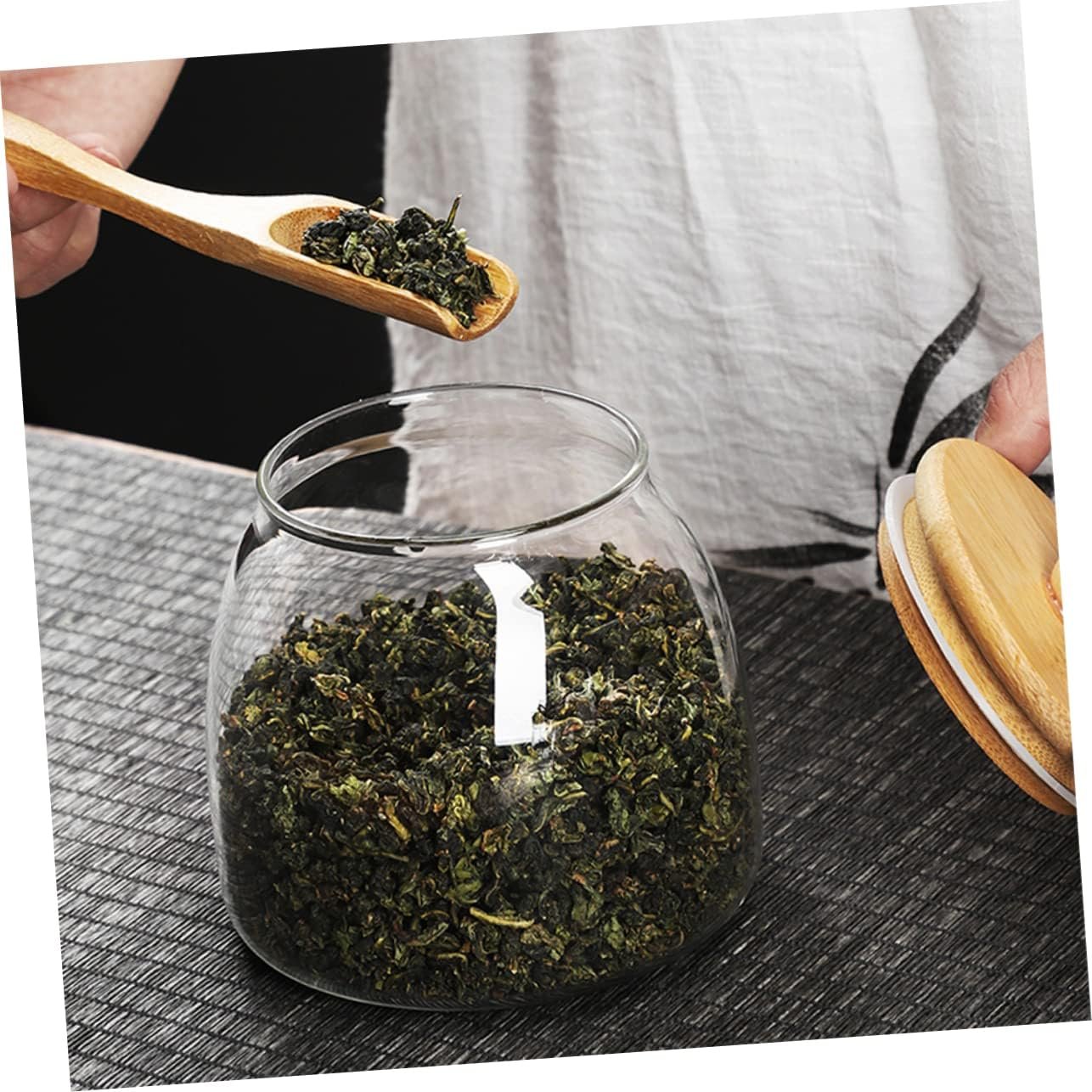 Glass Sealed Jar Mason Jars Food Storage Rice Container Seasoning Flour Oats Flour Sugar Bamboo Cover - Image 3