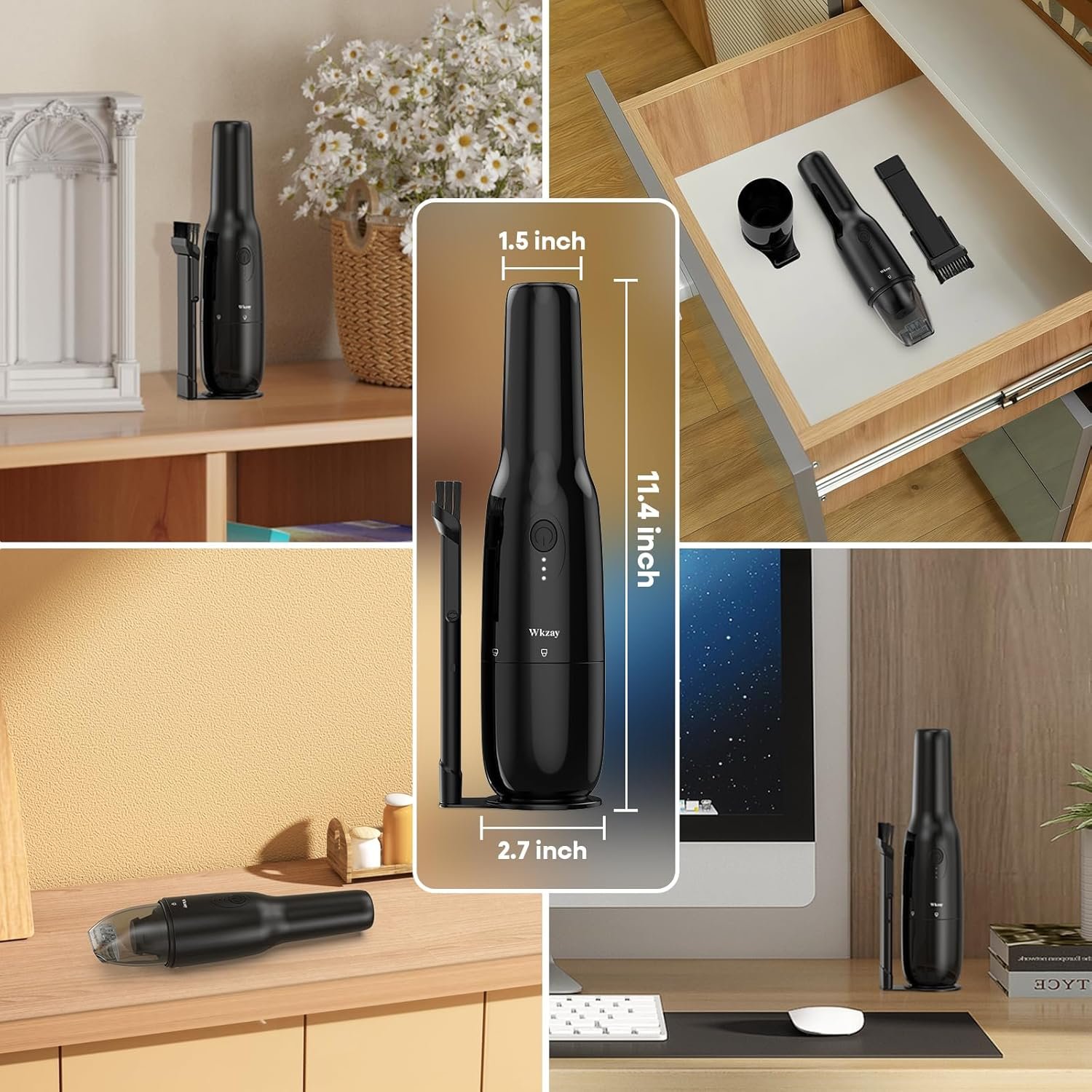 Small Handheld Vacuum Cordless with Brushless Motor – 16,000Pa Strong Suction, Fast Charging, Low Noise, Lightweight and Portable for Home, Apartment, Dorms, Small Spaces - Image 7