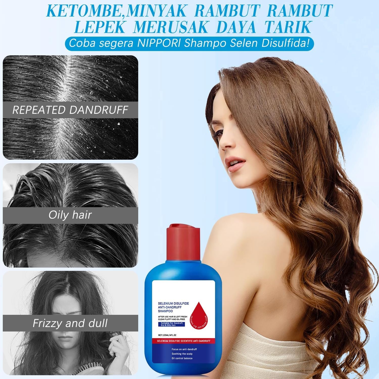 Nippori Anti-Dandruff Shampoo, Oil Control Formula for Men and Women, 300ml - Image 7