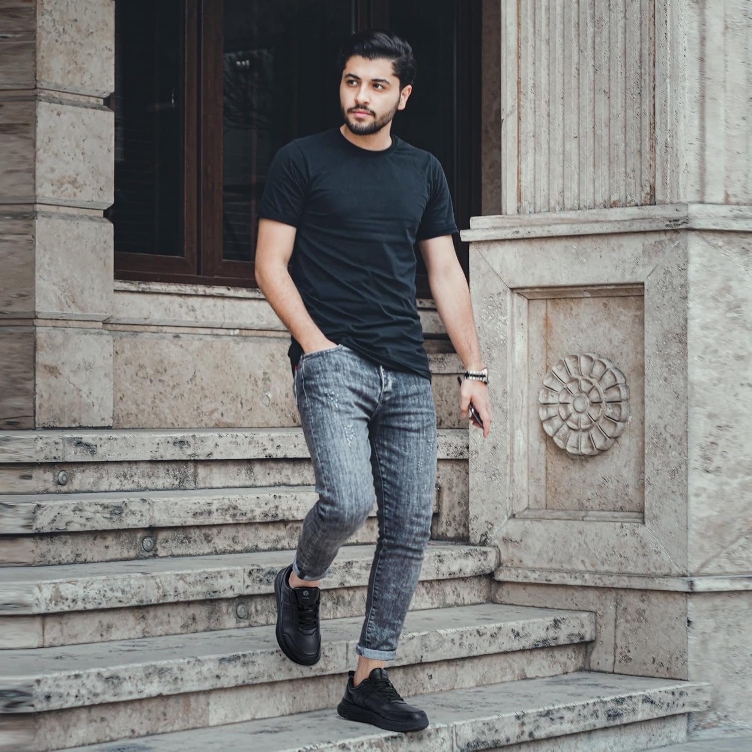 FitVille Extra Wide Men Walking Shoes Wide Dress Sneakers Comfortable Leather Shoes for Men Lightweight Plantar Fasciitis Bunions - Image 8