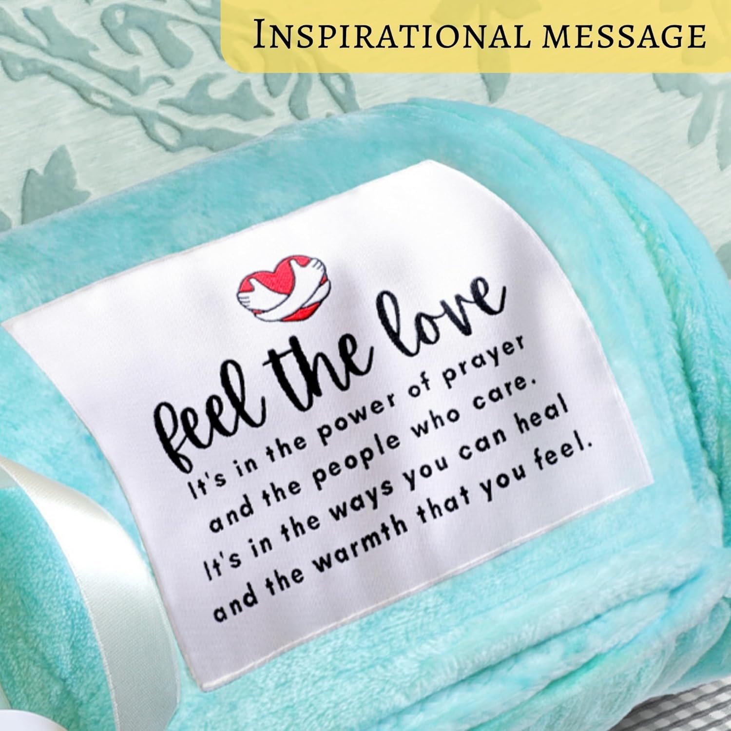Get Well Blanket - Healing Blanket - Inspirational Blankets for Women/Men - Get Well Soon Gifts - Warm Hugs - Soft Fleece Throw Blanket - Strength - Healing Thoughts (Turquoise Fleece 50x65) - Image 4