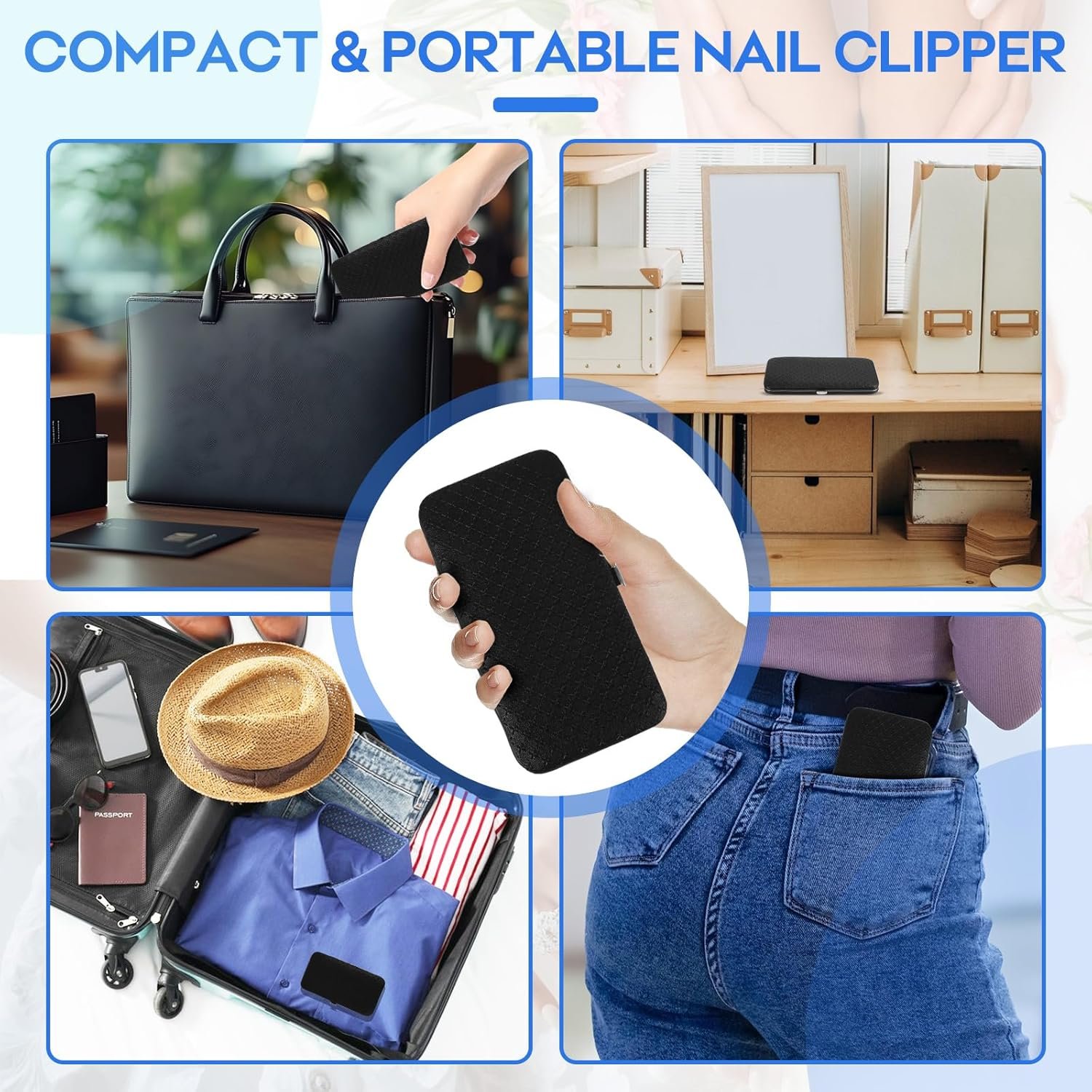 Nail Clippers Set, 21-in-1 Piece Manicure Set & Pedicure Kit, Stainless Steel Fingernail & Toenail Clipper Cutters, Professional Nail Care Tools with Luxurious Travel Case for Men and Women, Black - Image 8