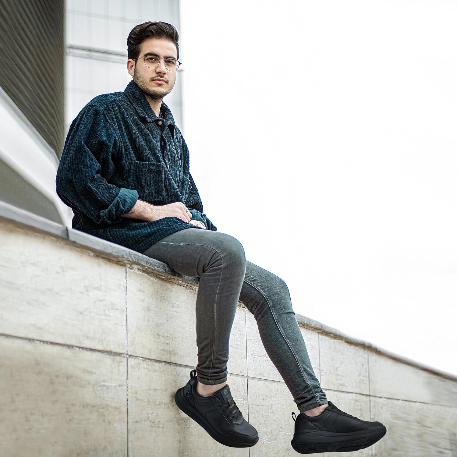 FitVille Extra Wide Men Walking Shoes Wide Dress Sneakers Comfortable Leather Shoes for Men Lightweight Plantar Fasciitis Bunions - Image 7