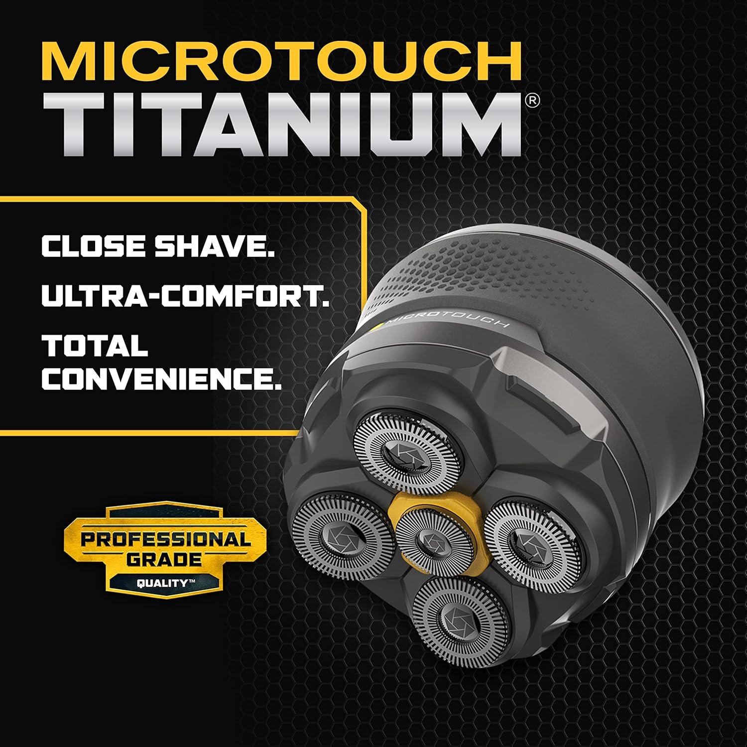 Microtouch Titanium Electric Head Shaver - Rechargeable Head and Face Shaver for Men, Cordless Razor, Hypoallergenic Wet/Dry Shaving, Precision Head Trimmer, Lithium Power, Battery Powered - Image 3
