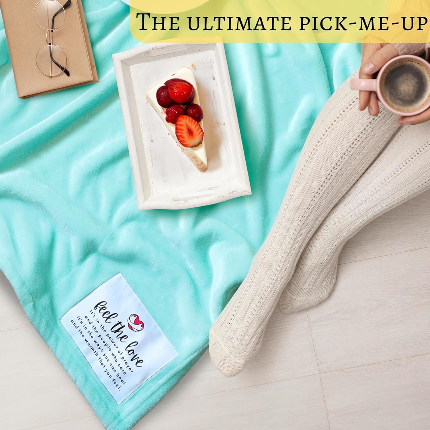 Get Well Blanket - Healing Blanket - Inspirational Blankets for Women/Men - Get Well Soon Gifts - Warm Hugs - Soft Fleece Throw Blanket - Strength - Healing Thoughts (Turquoise Fleece 50x65) - Image 8