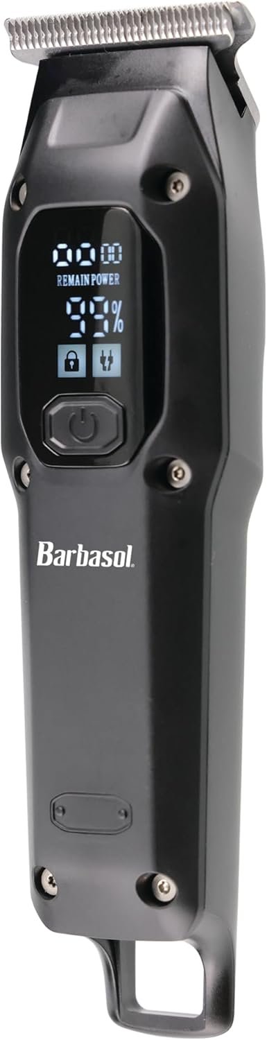 Barbasol T-Blade Trimmer, Rechargeable Hair and Beard Trimmer for Men, Dual Speed Hair Trimmer with 6 Clipper Guide Combs, LED Display, Clipper Oil, Brush, & Travel Bag - Image 4