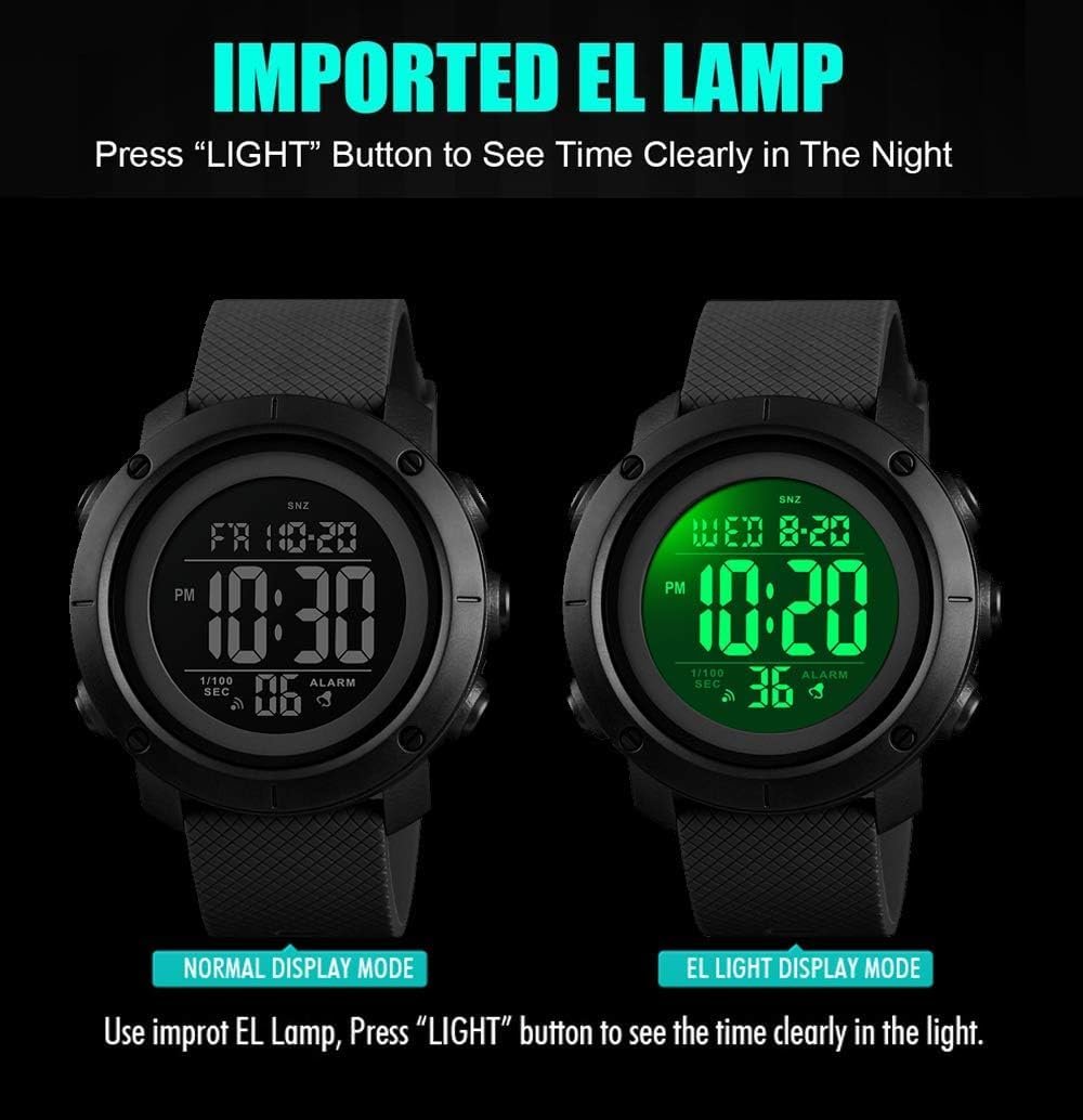 Digital Watch Sports Waterproof Military Back Light Small Watch for Men Black 1426 - Image 8