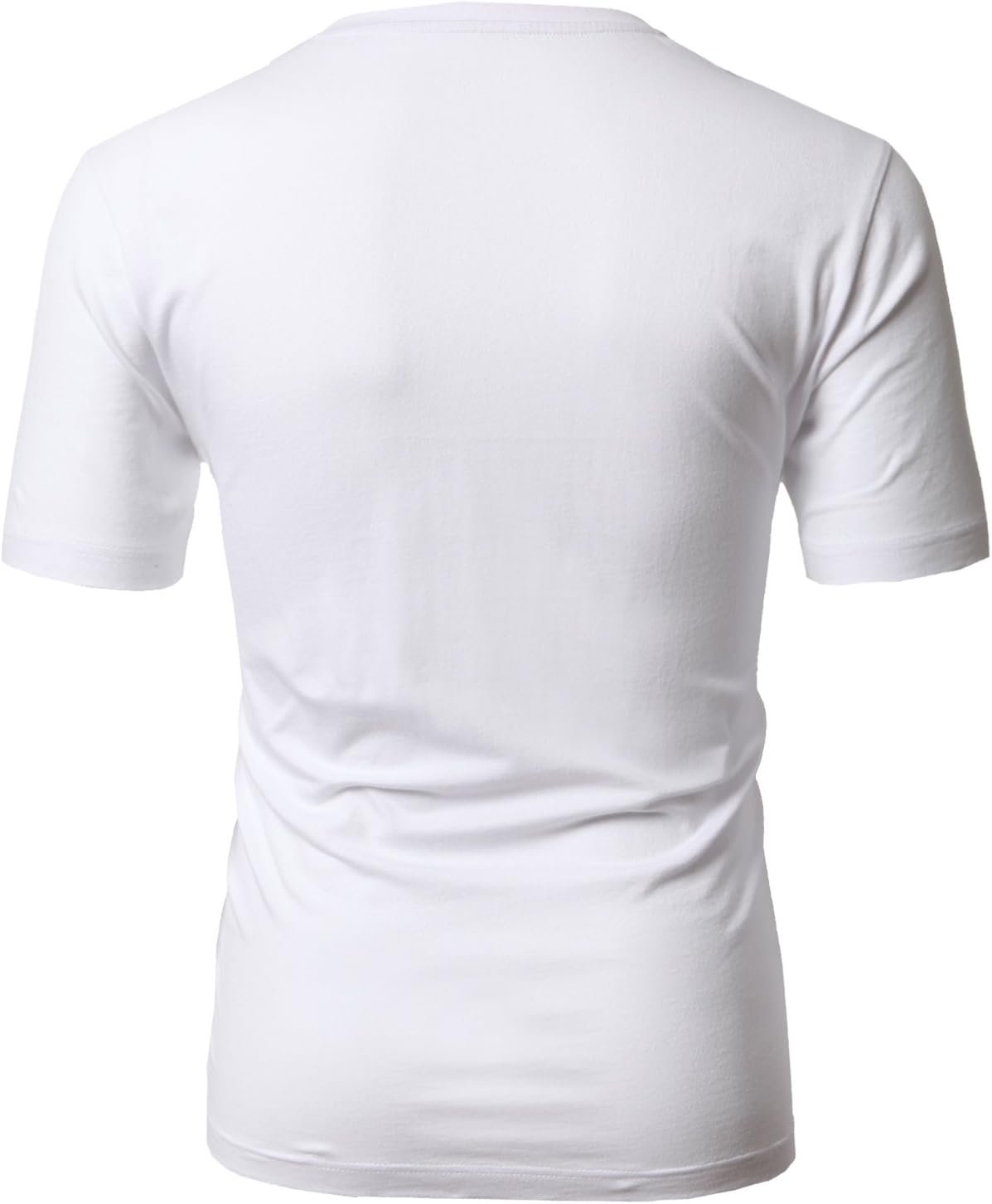 H2H Mens Casual Slim Fit Short Sleeve T-Shirts Soft Lightweight V-Neck/Crew-Neck Size XS to 3XL - Image 5