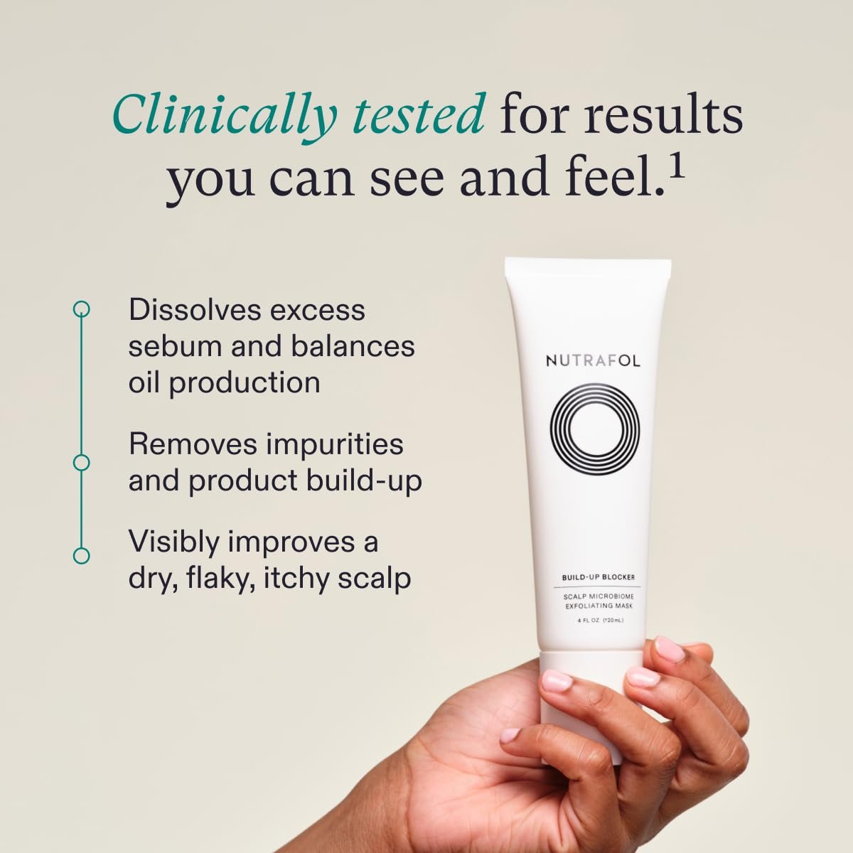 Nutrafol Exfoliating Scalp Mask, Eliminates Product Build-up and Oil for Healthier Hair and Scalp, Physician-formulated for Thinning Hair, Color and Extension Safe - 4 Fl Oz Bottle - Image 3