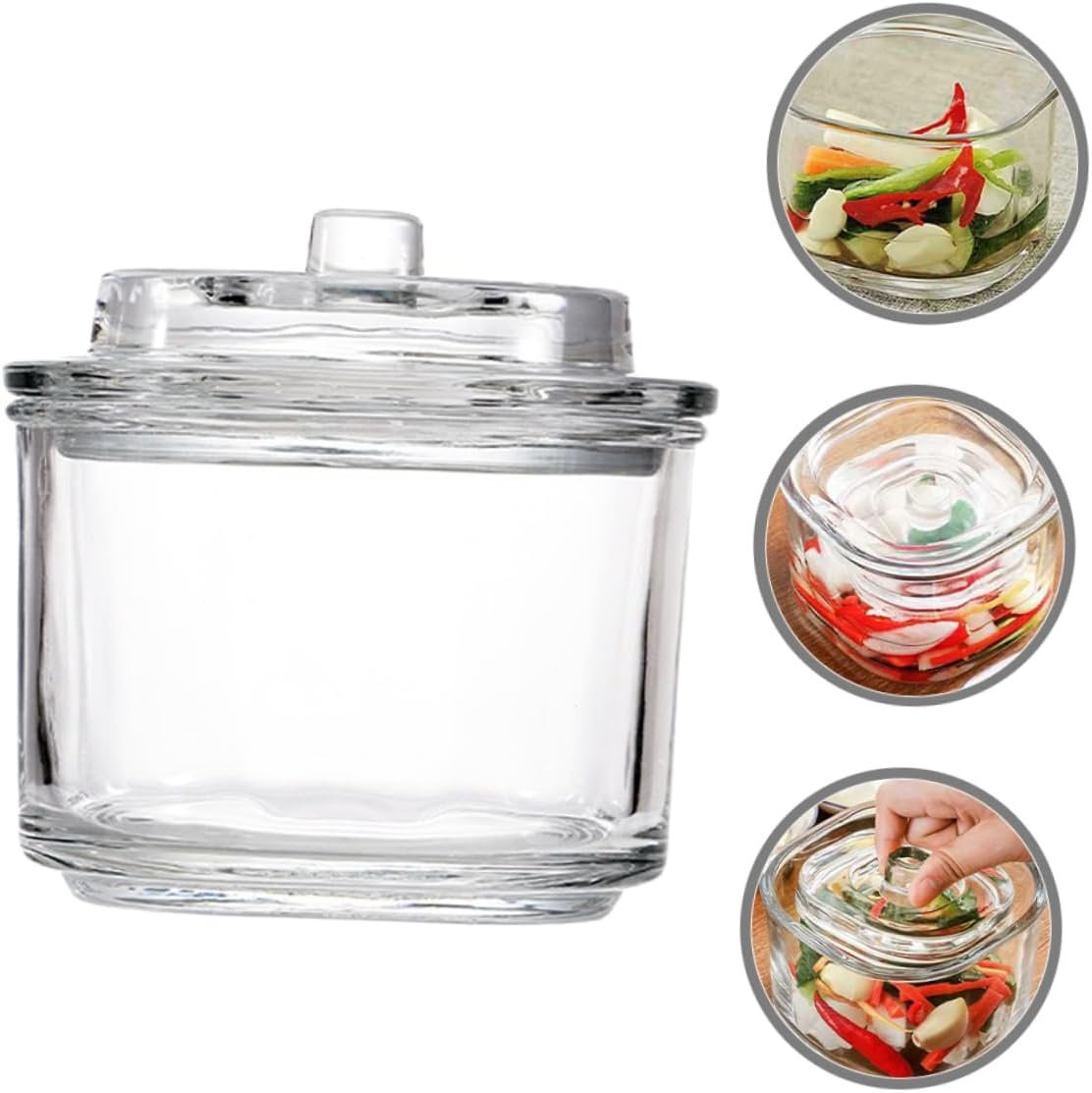 Transparent Glass Pickle Canister Airtight Wide Mouth Jar for Food Storage Glass Kimchi Jar with Sealed Lid for Kitchen Organization - Image 8