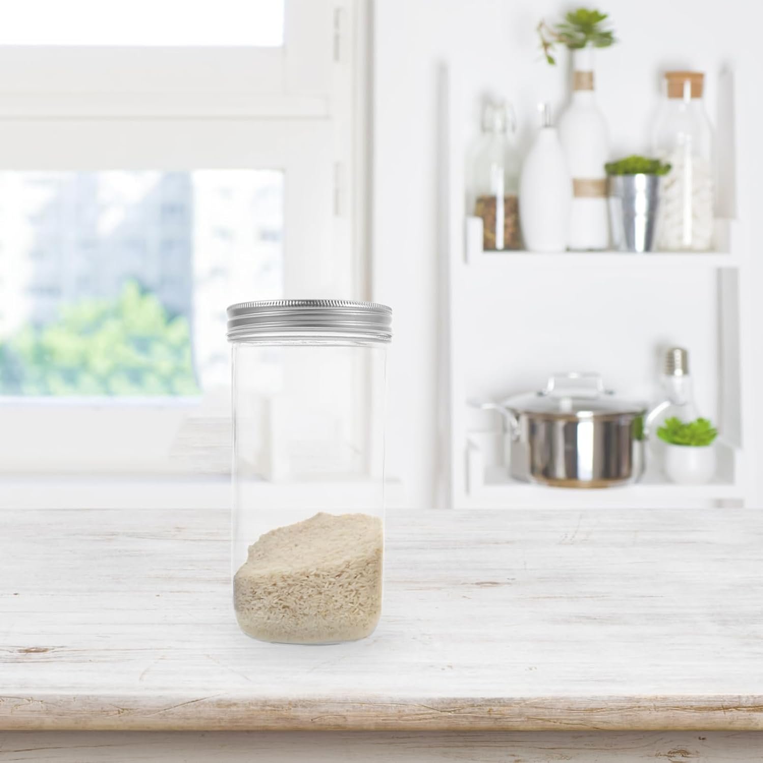 Glass Food Storage Jar with Airtight Seal Versatile Kitchen Canister for Oats Spices Design for Easy Visibility Easy to Clean Storage - Image 5