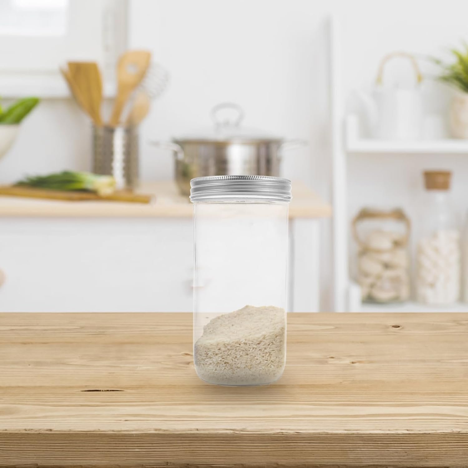 Glass Food Storage Jar with Airtight Seal Versatile Kitchen Canister for Oats Spices Design for Easy Visibility Easy to Clean Storage - Image 7