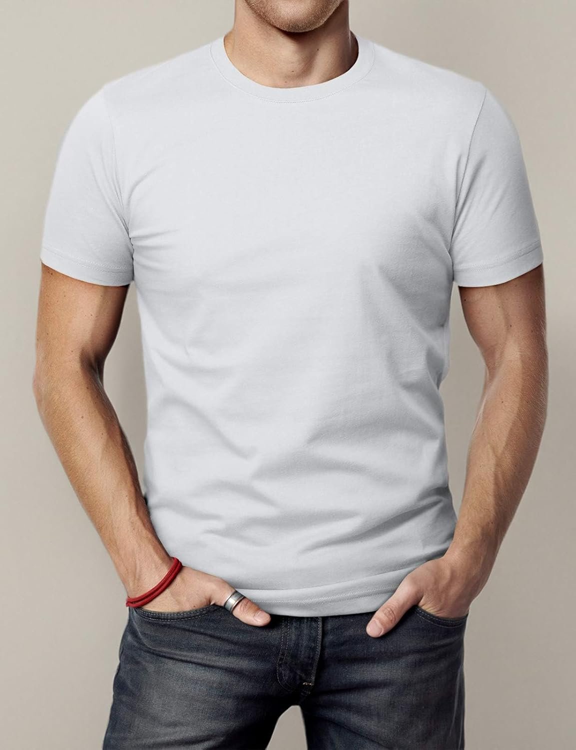 H2H Mens Casual Slim Fit Short Sleeve T-Shirts Soft Lightweight V-Neck/Crew-Neck Size XS to 3XL - Image 7