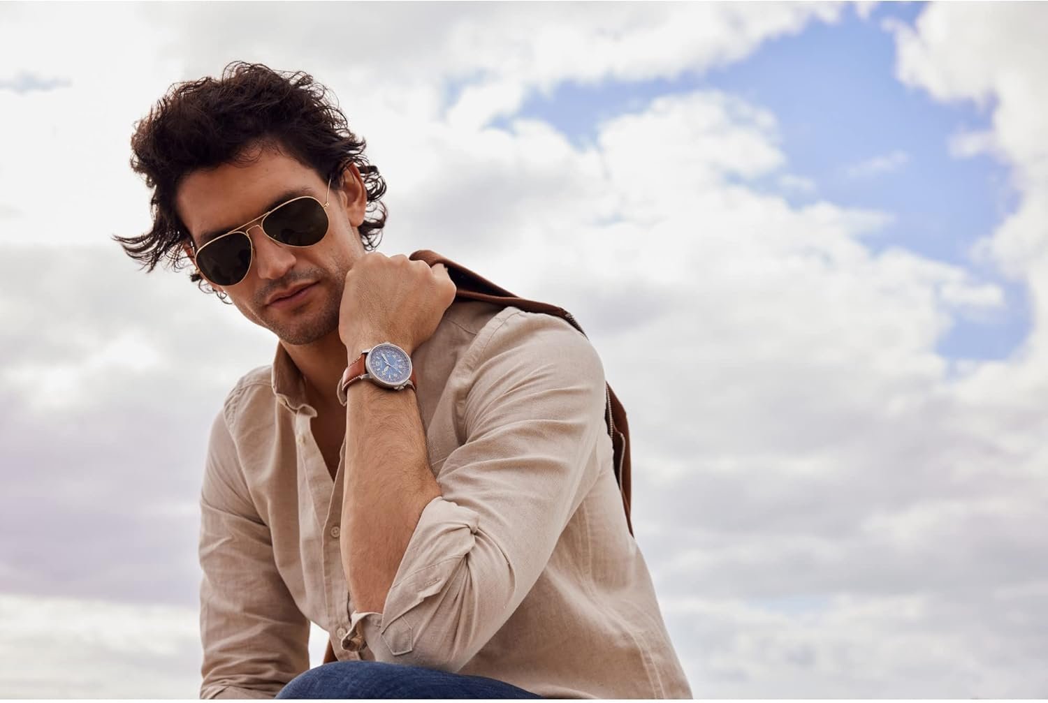 Citizen Men's Eco-Drive Sport Leather Strap Watch - Image 6