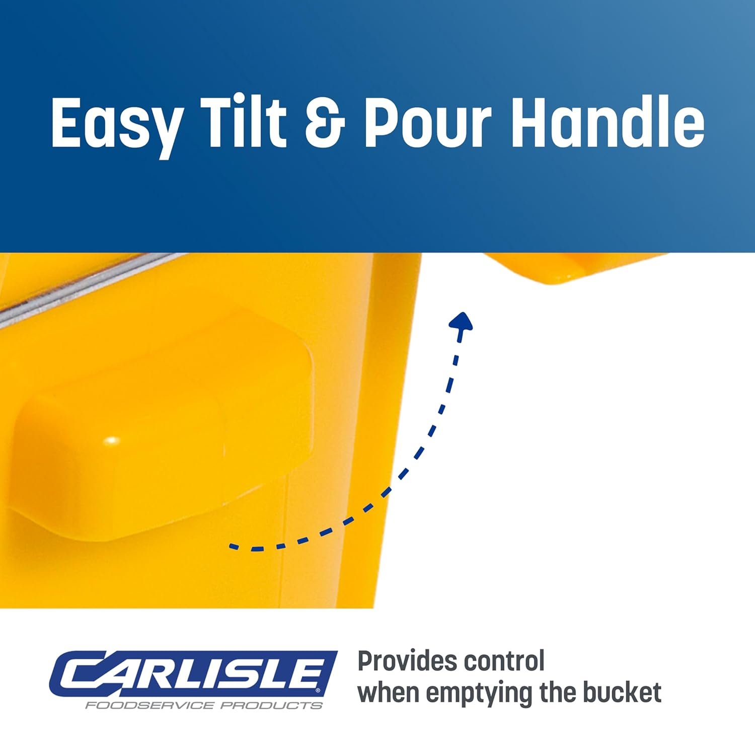 Carlisle FoodService Products 26-Quart Commercial Mop Bucket with Side-Press Wringer, Precision-Molded Polypropylene, Durable Wringer, Bucket with Non-Marking Casters, 18.5 x 16.5 x 23 Inches, Yellow - Image 6