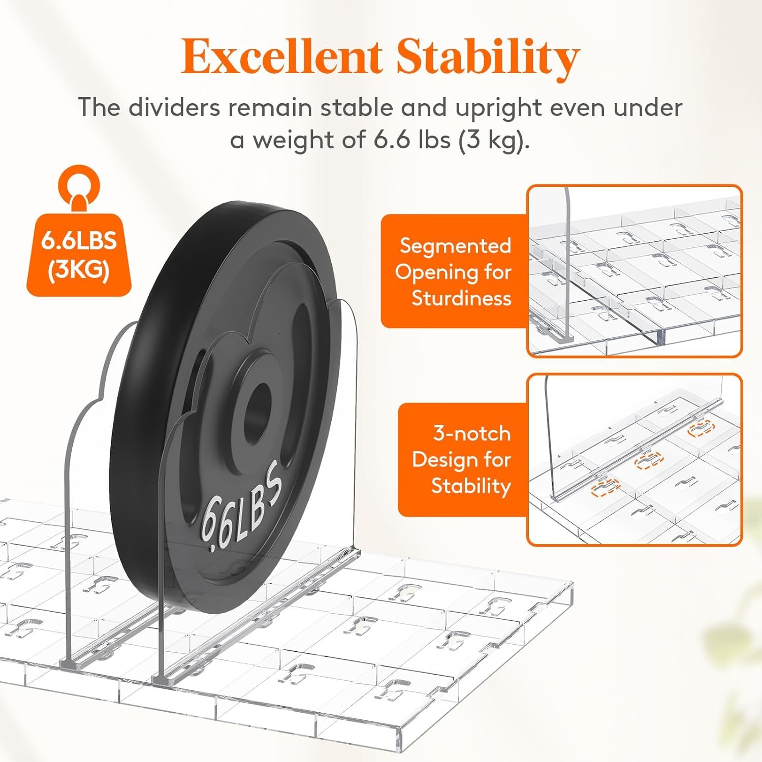 Lifewit 2 Pack Plastic Purse Organizer for Closet, Adjustable Shelf Dividers for Closet Organization, Clear Bag Storage Organizer, Separators for Handbag, Clutch Bag, Book in Bedroom, Office - Image 4