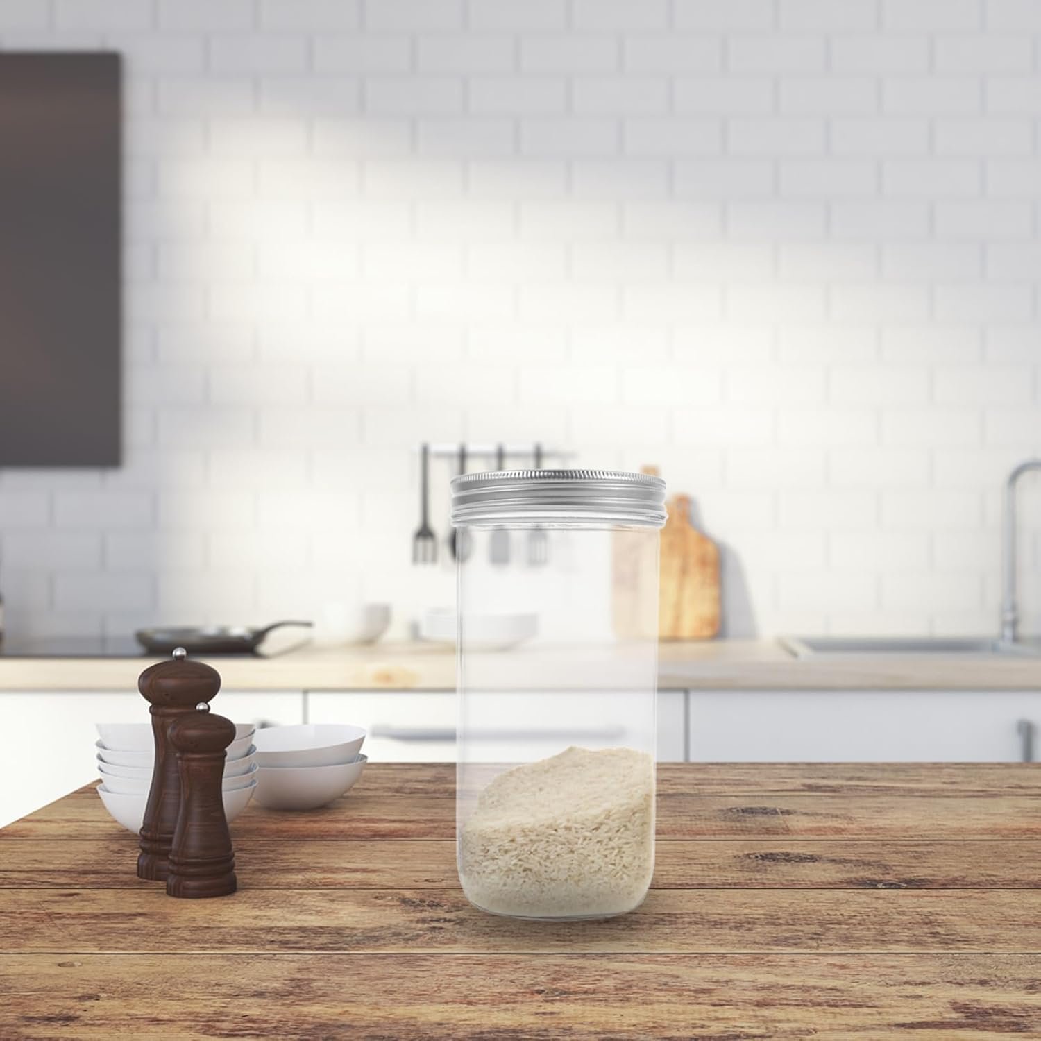 Glass Food Storage Jar with Airtight Seal Versatile Kitchen Canister for Oats Spices Design for Easy Visibility Easy to Clean Storage - Image 6