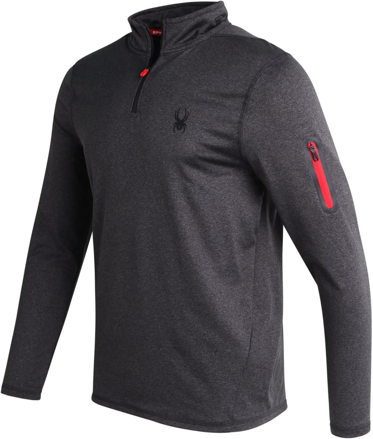 Spyder Men's Active Shirt - Quarter Zip Long Sleeve Performance Pullover - Lightweight Slim Fit Workout Shirt for Men (S-XL) - Image 2