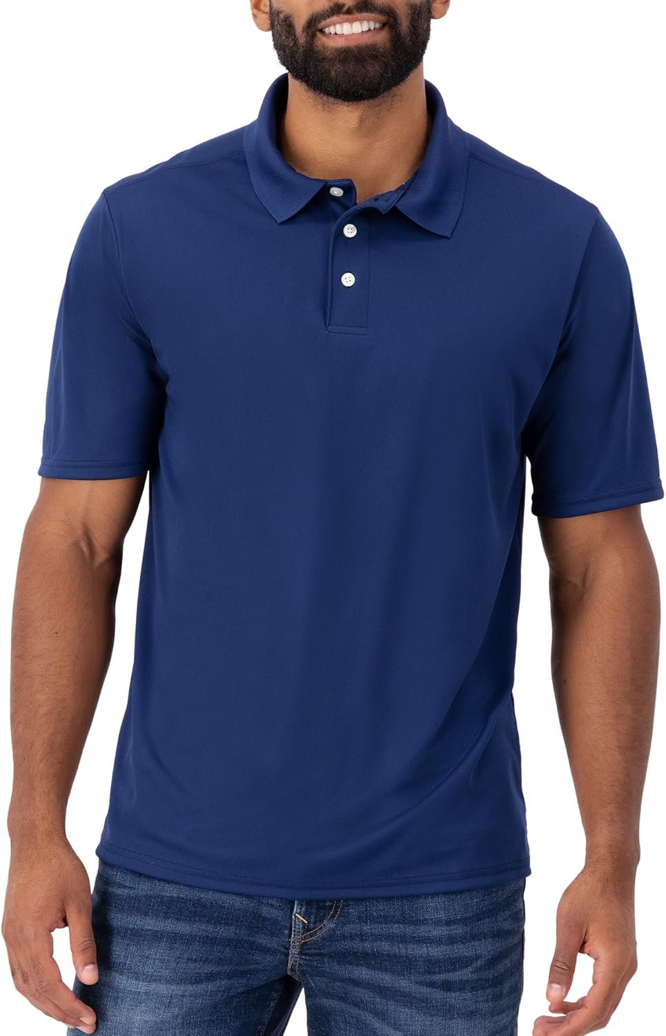Hanes Sport Men's Polo Shirt, Men's Cool DRI Moisture-Wicking Performance Polo Shirt, Jersey Knit Performance Polo Shirt - Image 2