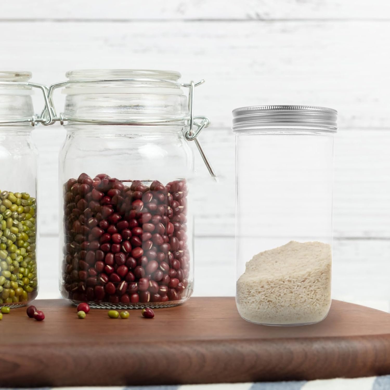 Glass Food Storage Jar with Airtight Seal Versatile Kitchen Canister for Oats Spices Design for Easy Visibility Easy to Clean Storage - Image 4