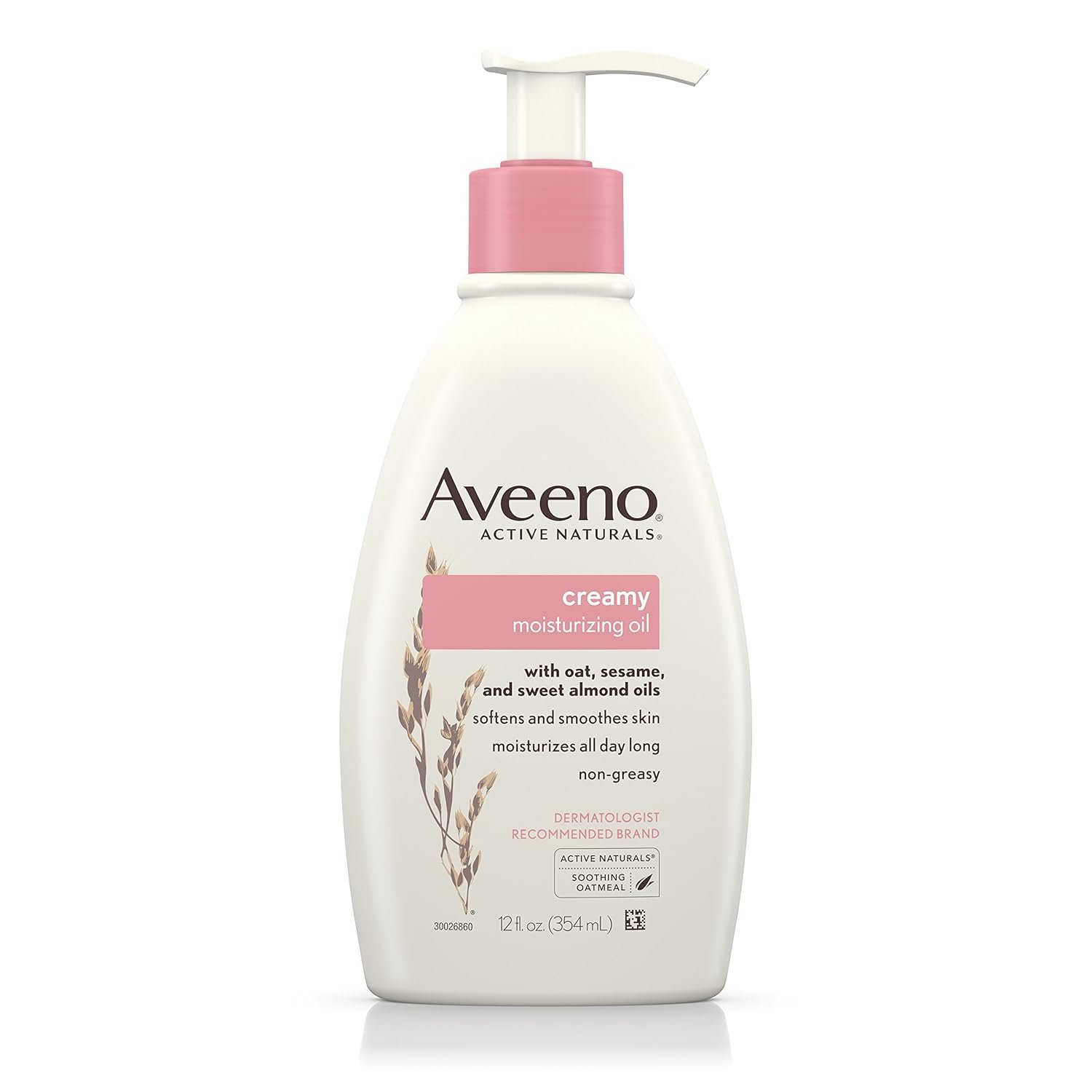 Aveeno Creamy Oil Daily Body Moisturizer, Non-Greasy & Lightly Scented Body Moisturizer with Oat & Almond Oil Nourishes Dry Skin with 24 Hours of Moisture, Non-Comedogenic, 12 fl. oz - Image 2