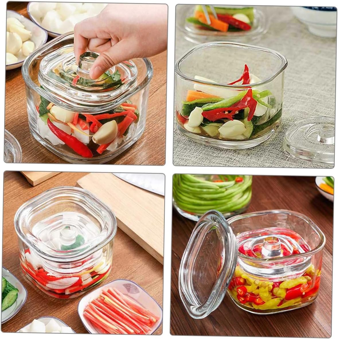 Transparent Glass Pickle Canister Airtight Wide Mouth Jar for Food Storage Glass Kimchi Jar with Sealed Lid for Kitchen Organization - Image 9