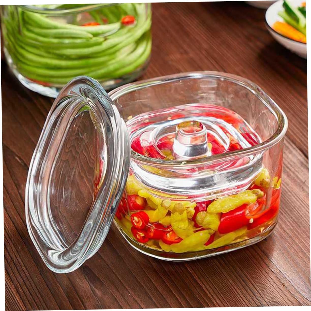 Transparent Glass Pickle Canister Airtight Wide Mouth Jar for Food Storage Glass Kimchi Jar with Sealed Lid for Kitchen Organization - Image 3