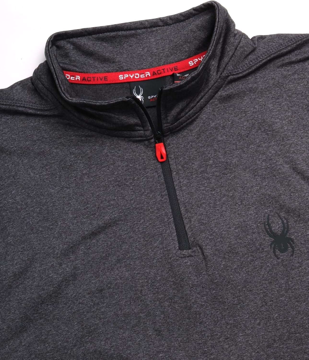 Spyder Men's Active Shirt - Quarter Zip Long Sleeve Performance Pullover - Lightweight Slim Fit Workout Shirt for Men (S-XL) - Image 4