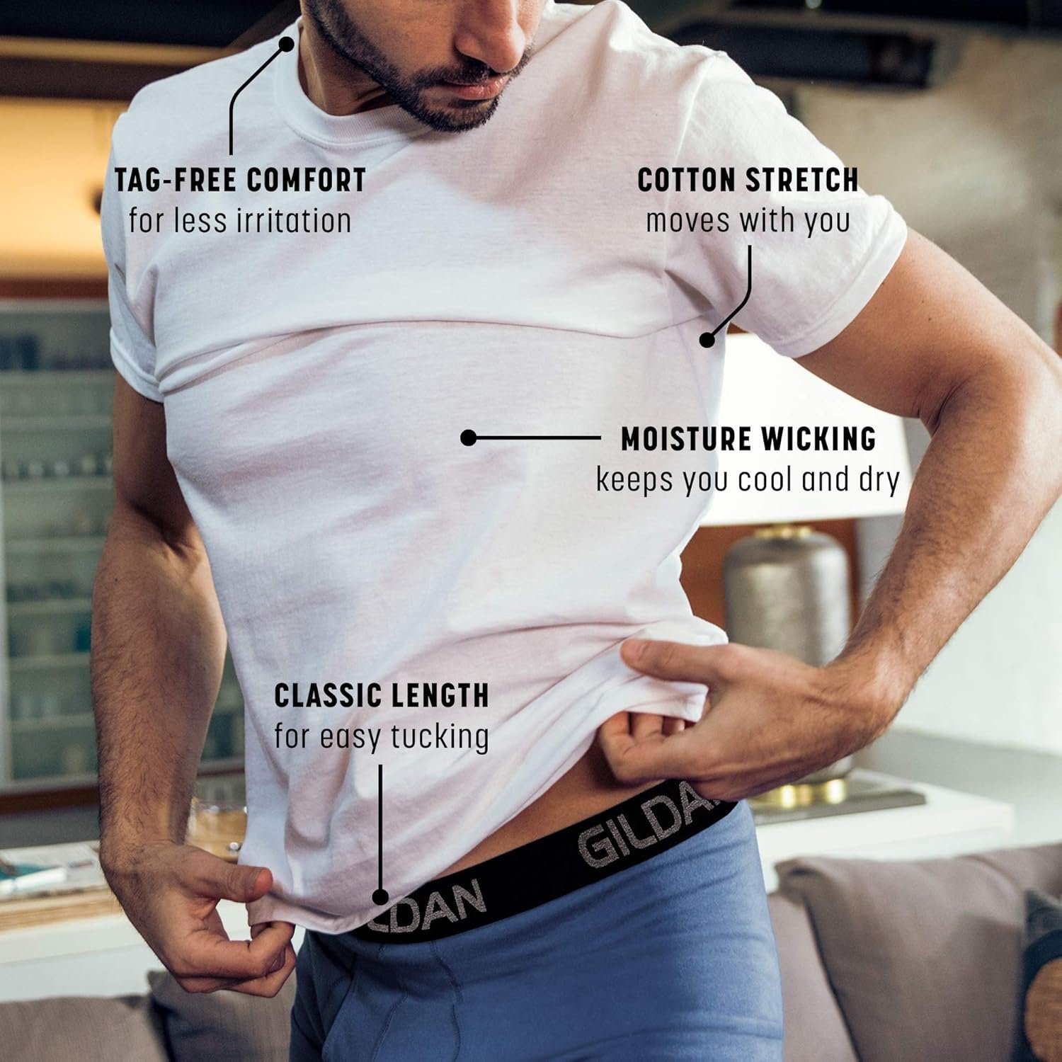 Gildan Men's Cotton Stretch T-Shirts, Multipack - Image 3