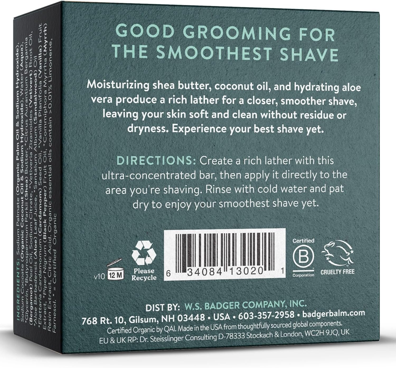 Badger Shaving Soap Puck, Organic Moisturizing Shave Soap Bar, Rich Lasting Lather, Light Natural Scent, Plastic Free & Vegan Shave Soap for Men & Women, 3.15 oz Bar - Image 3