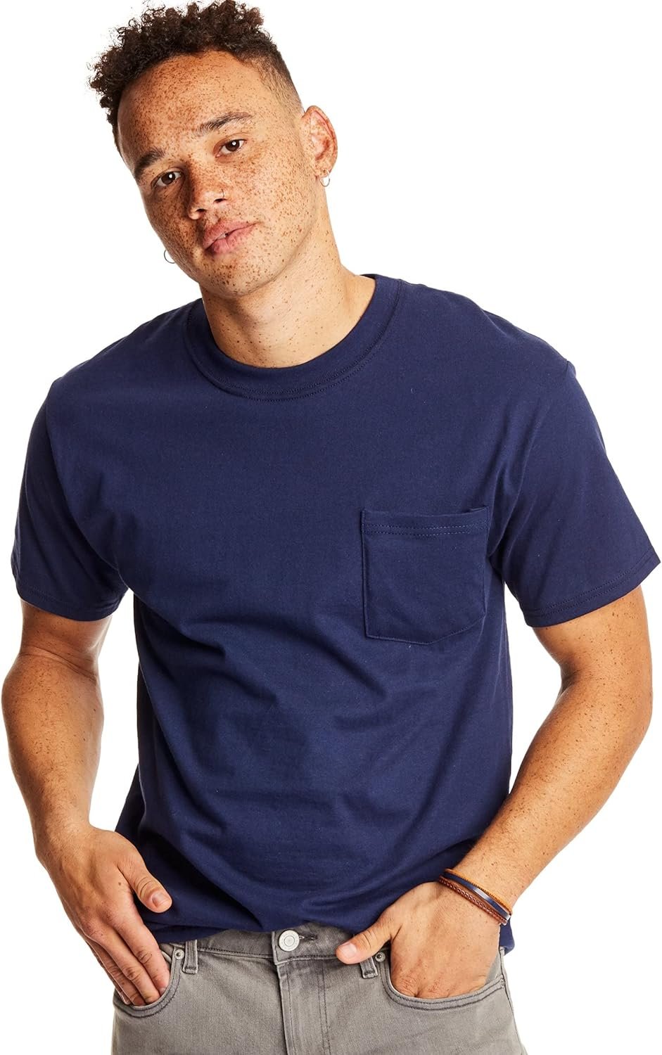 Hanes Men's Short-Sleeve Beefy T-Shirt with Pocket - Image 2
