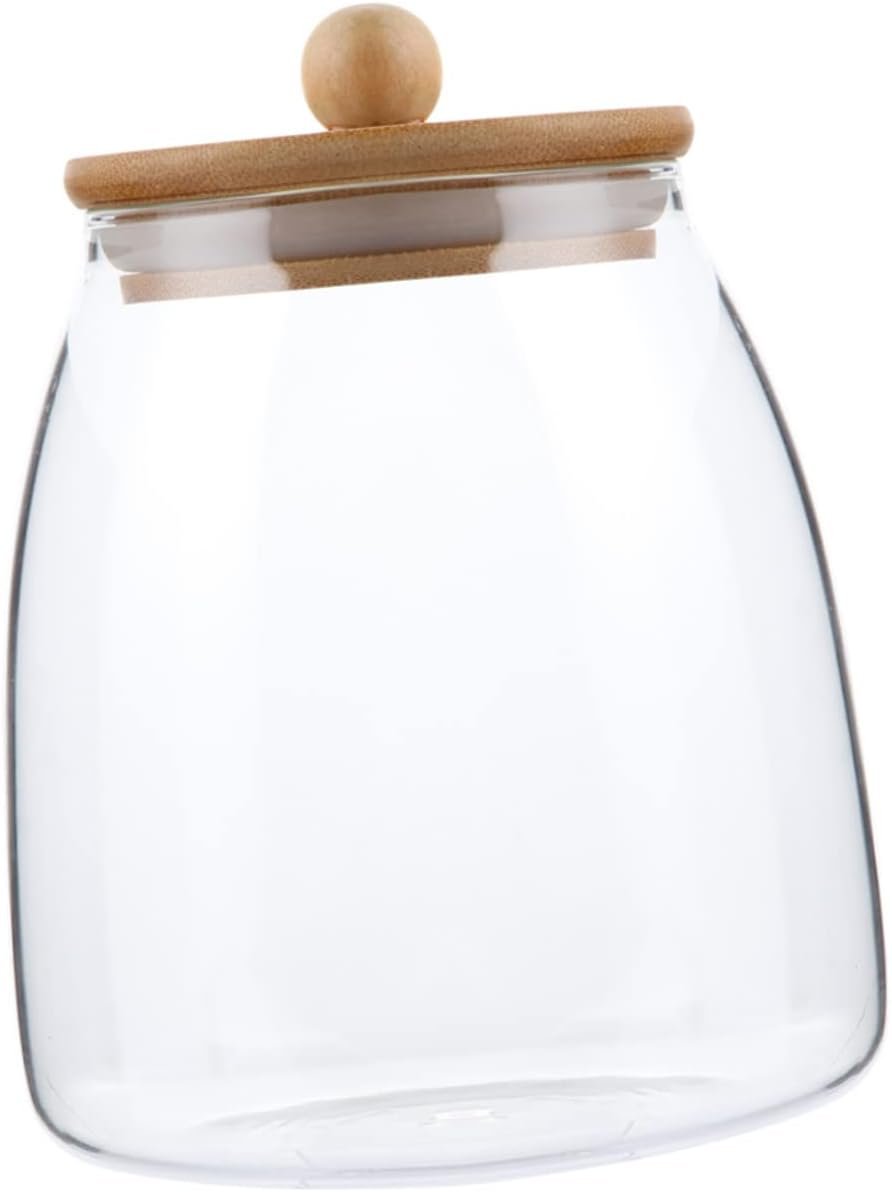 Glass Sealed Jar Bamboo Lid for Kitchen Storage Candy Storage Jar Lids for Food Tea Dried Fruits - Image 2
