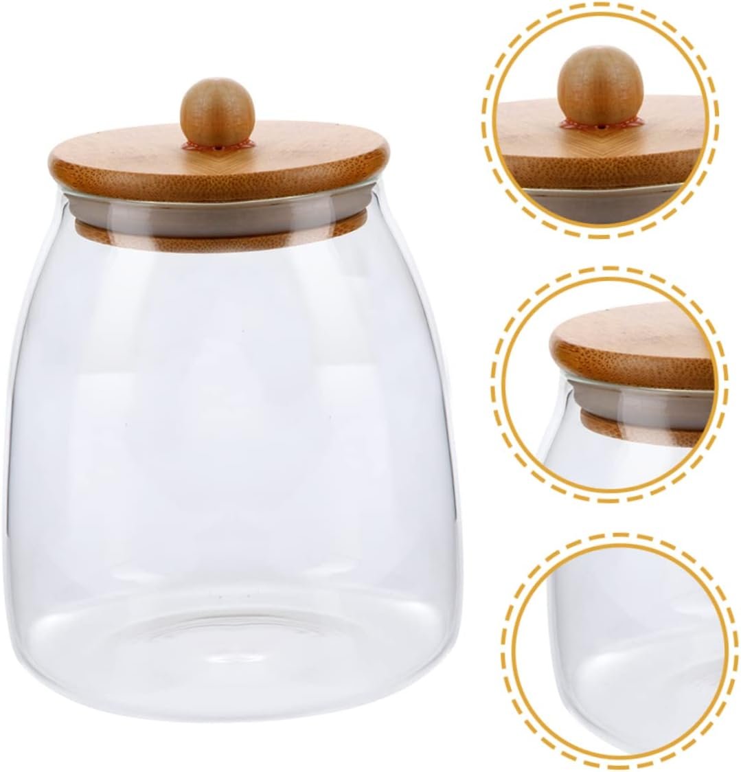 Glass Sealed Jar Bamboo Lid for Kitchen Storage Candy Storage Jar Lids for Food Tea Dried Fruits - Image 9