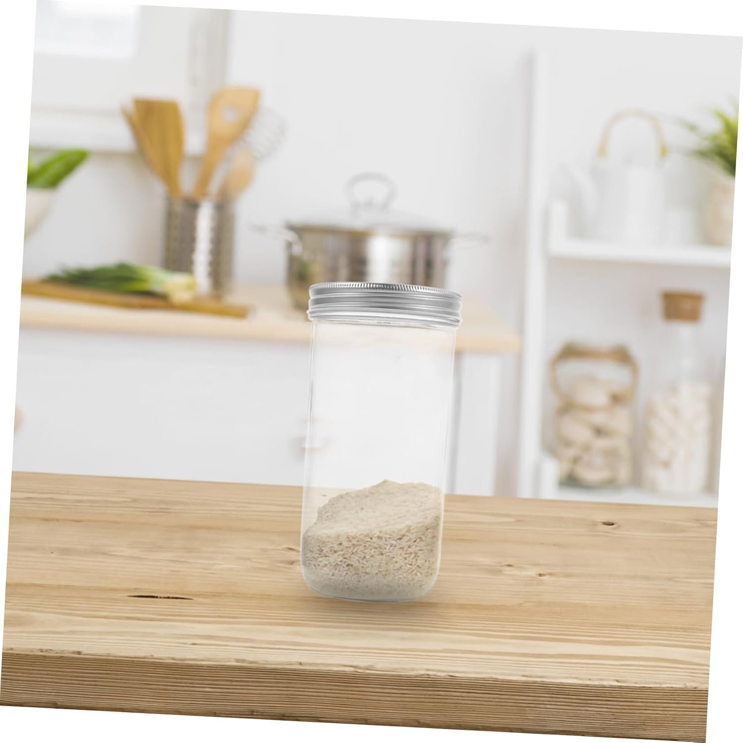 Transparent Glass Storage Jar Airtight Container for Kitchen Snacks Spices and Dried Foods Food Sealing Jar with Wide Mouth for Easy Refill - Image 4
