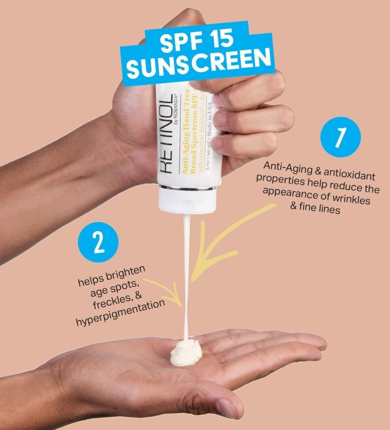 Retinol Anti-Aging Hand Cream - Hydrating & Moisturizing Hand Lotion with Anti-Aging Formula to Help Prevent Wrinkles & Reduce Fine Lines, 3 oz, Unscented - Image 4