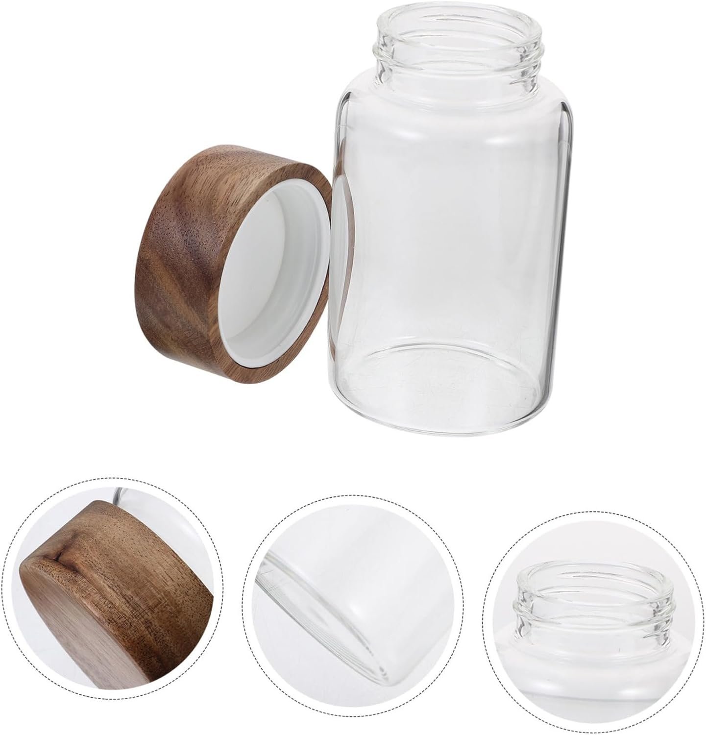 Glass Jar Lid Airtight Seal Food Storage Container Kitchen Canister Mason Jar - Image 8
