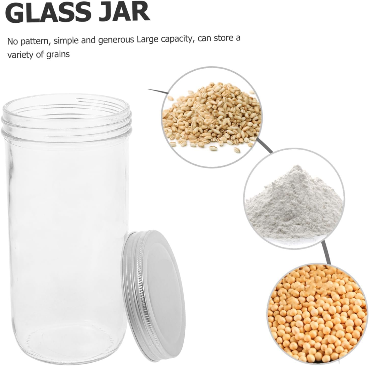 Zerodeko Glass Food Storage Jar with Airtight Canister for Spices Beans Tea and Snacks and Storage - Image 5